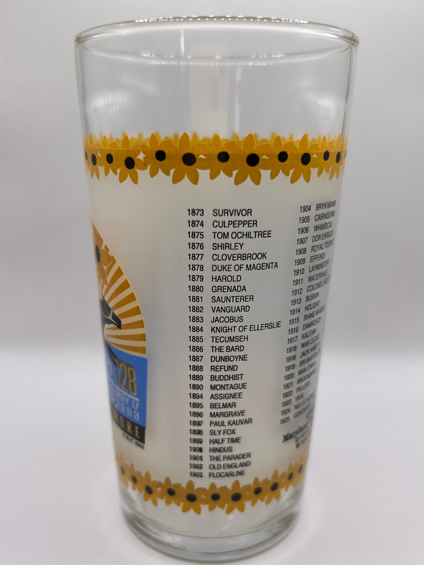 2003 Preakness Stakes Glass