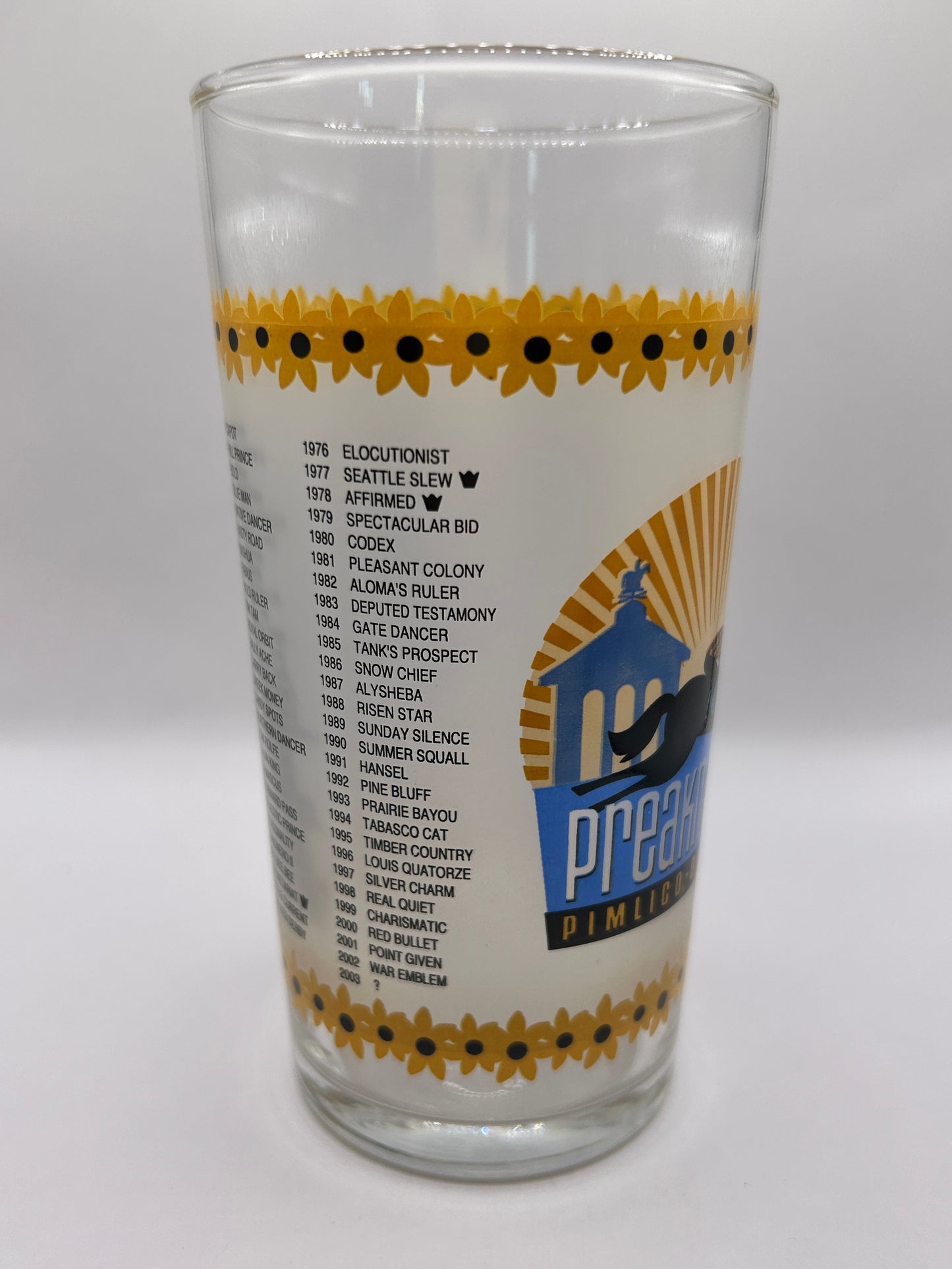 2003 Preakness Stakes Glass