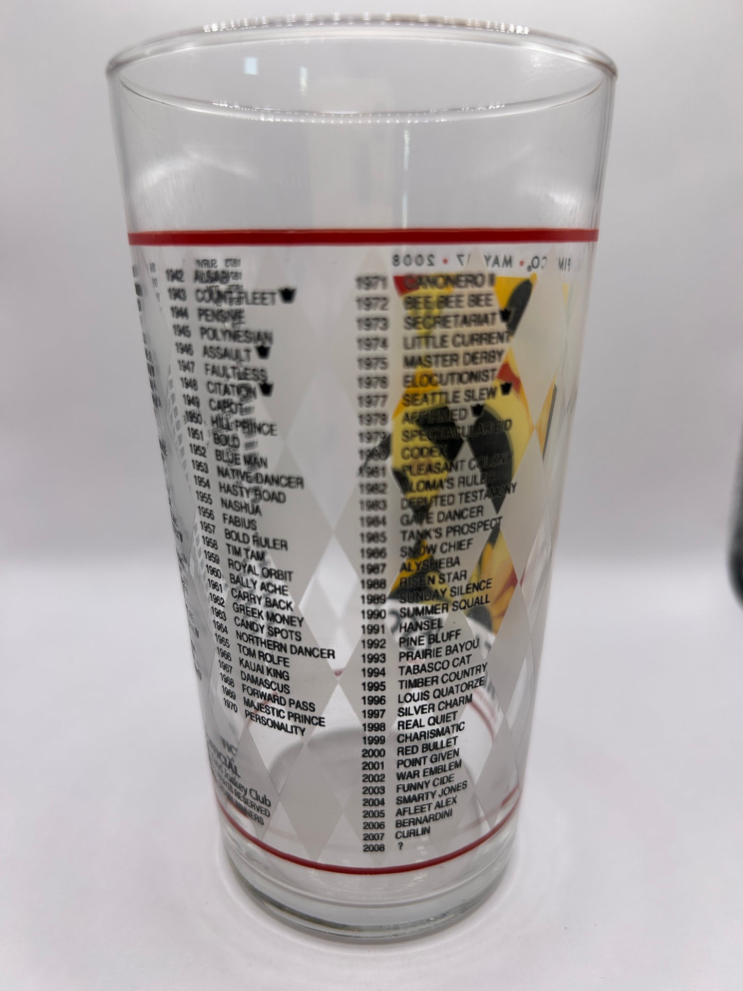 2008 Preakness Stakes Glass