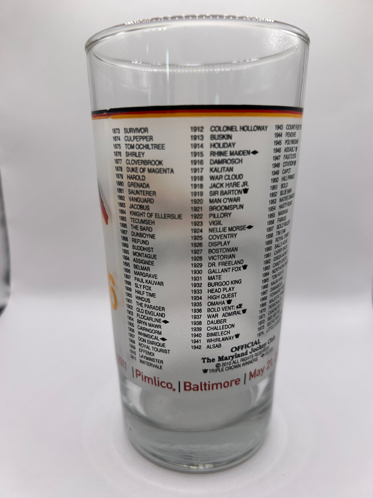 2011 Preakness Stakes Glass