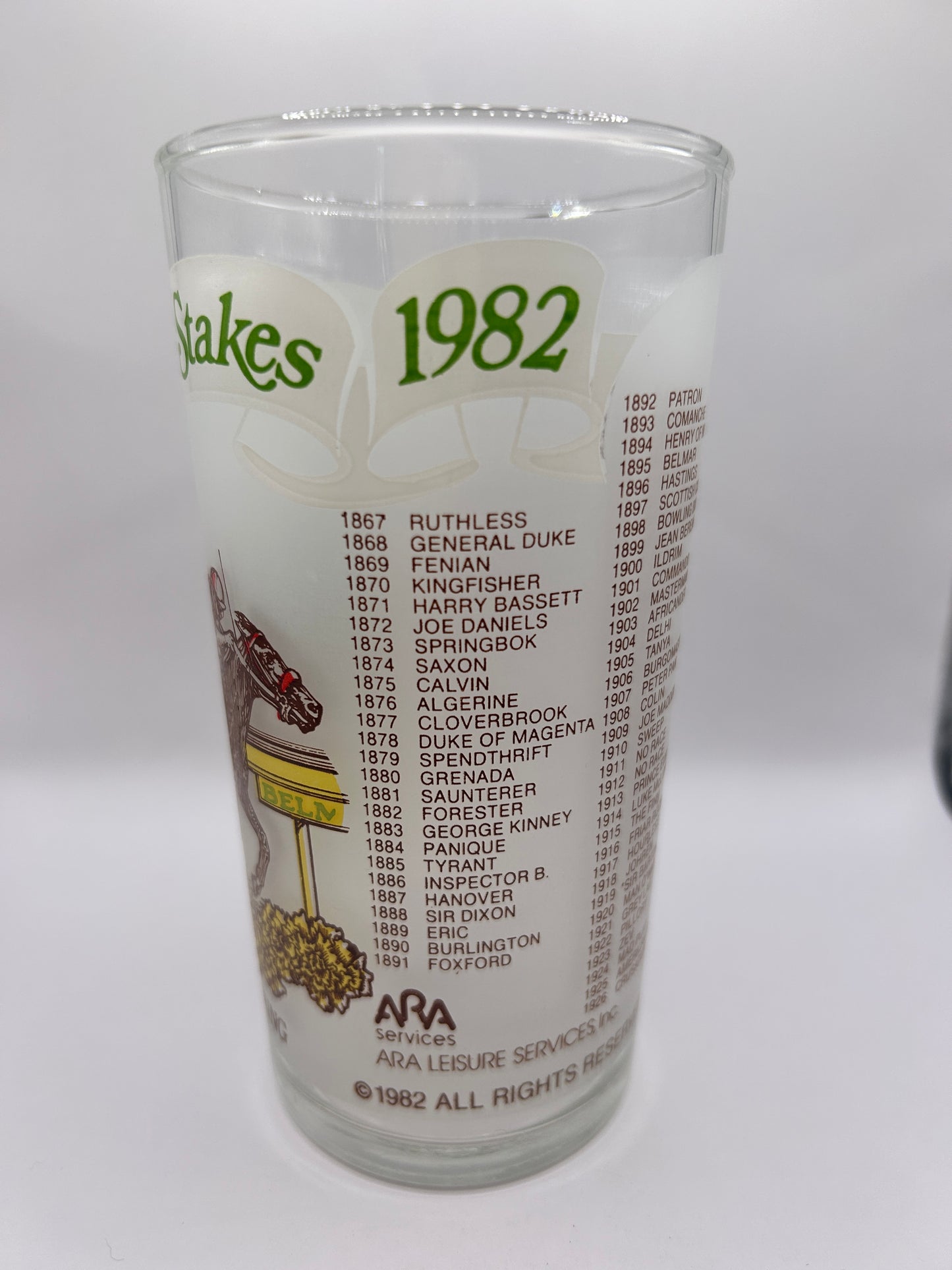 1982 Belmont Stakes Glass