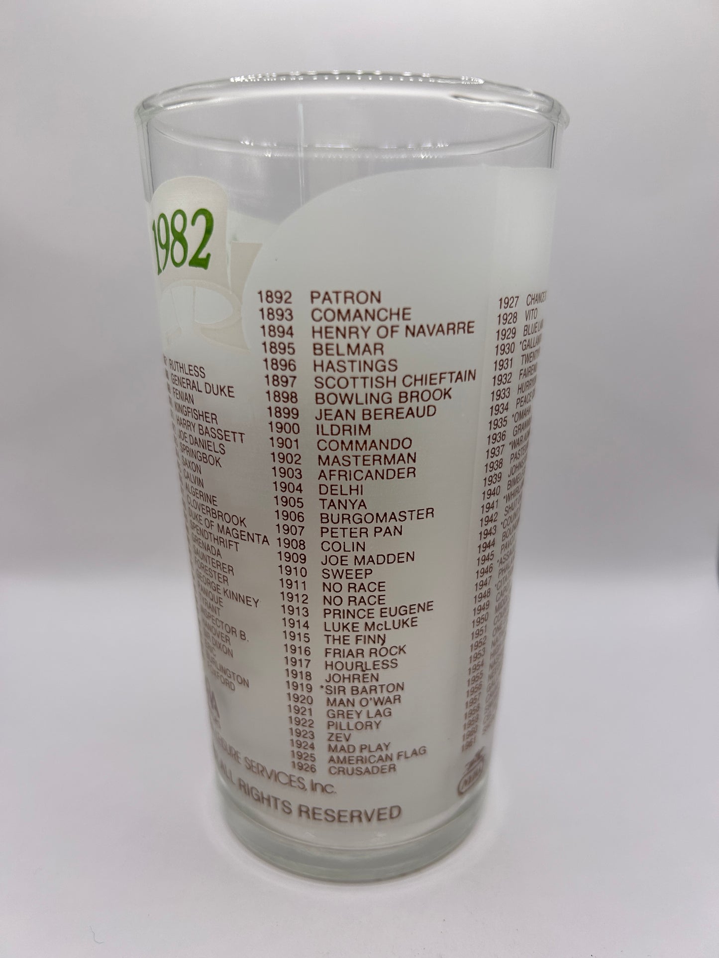 1982 Belmont Stakes Glass