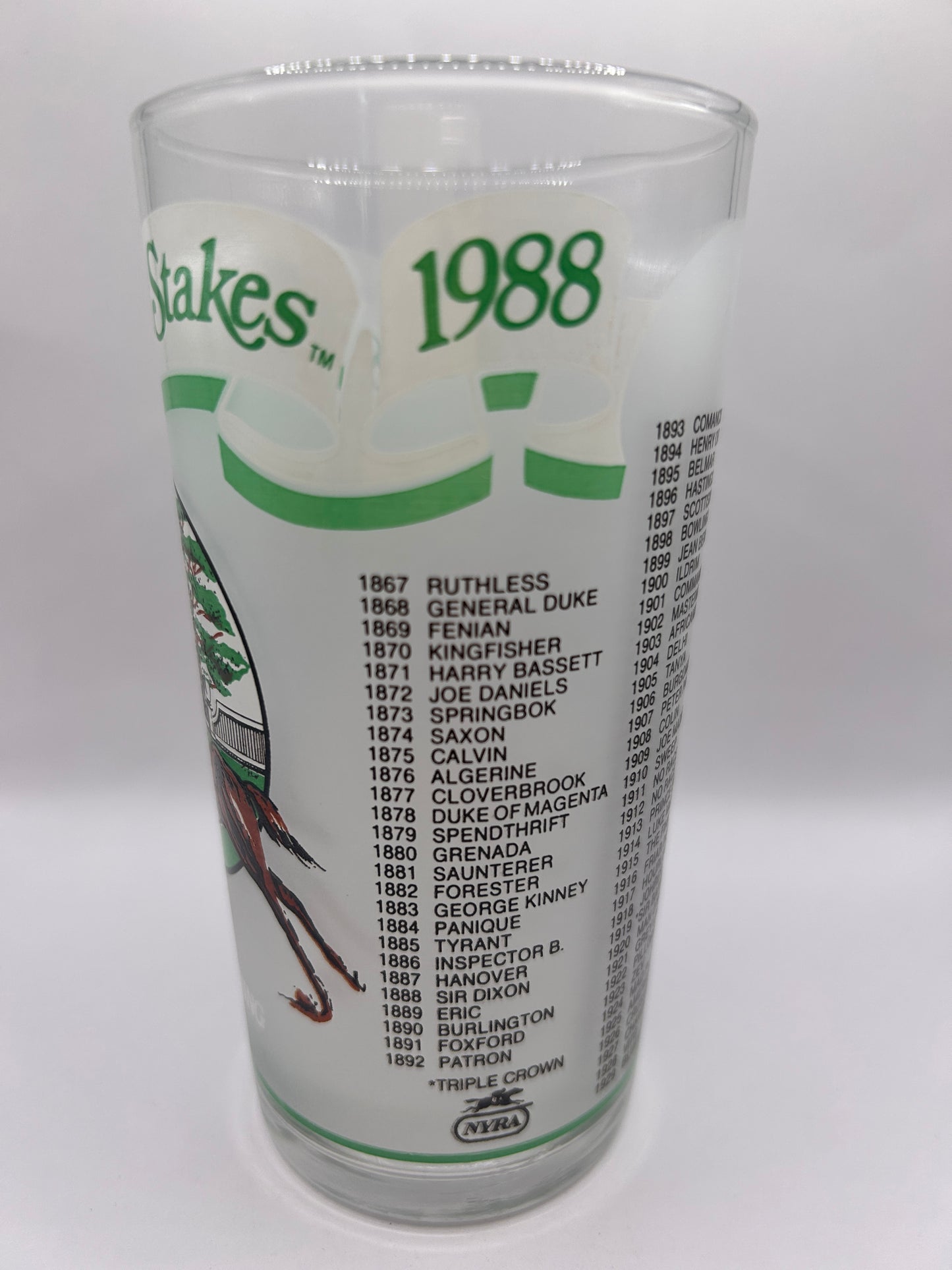 1988 Belmont Stakes Glass