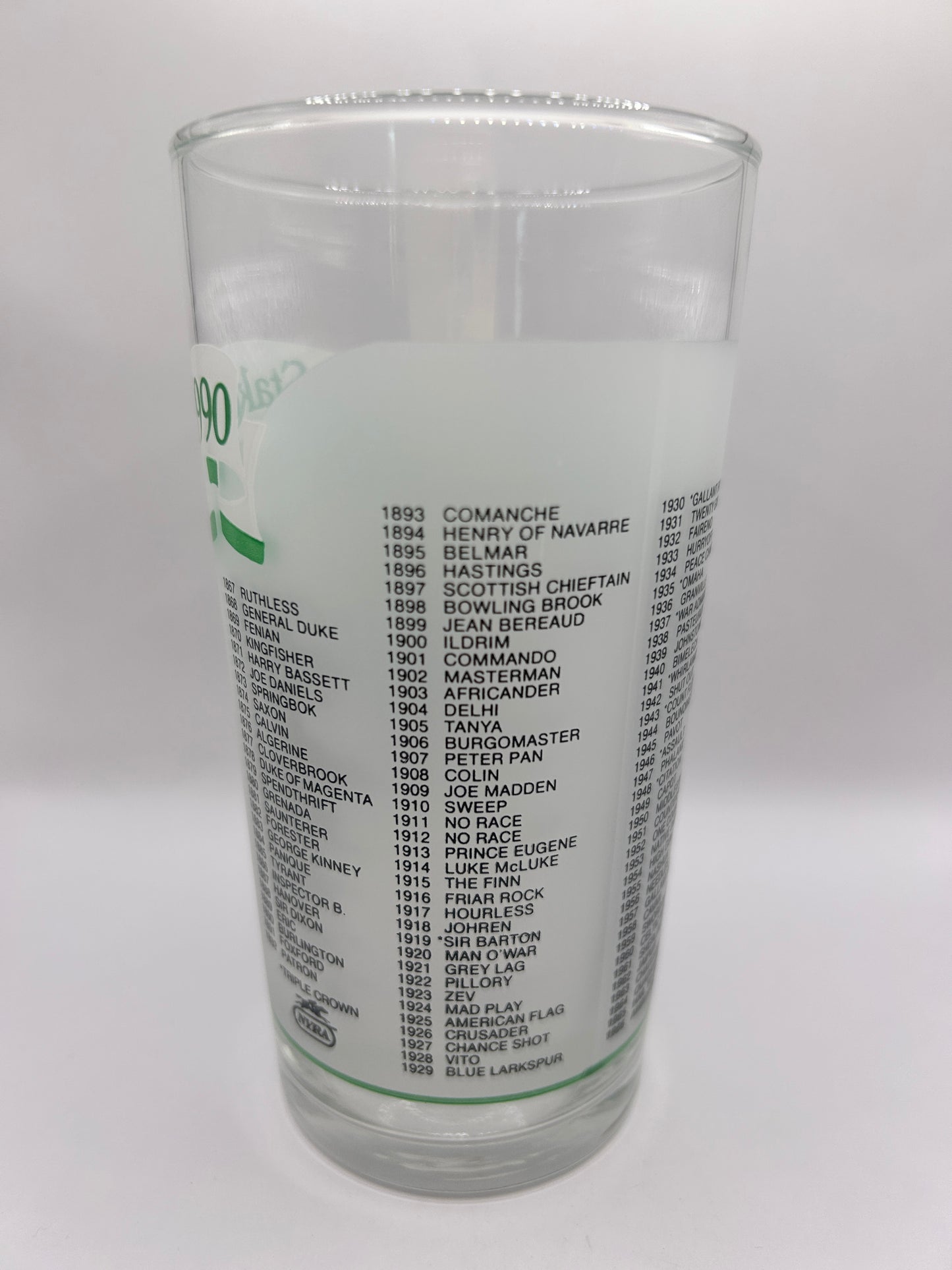 1990 Belmont Stakes Glass