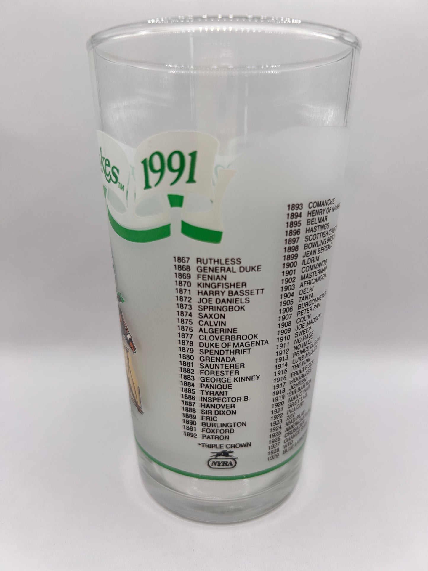 1991 Belmont Stakes Glass