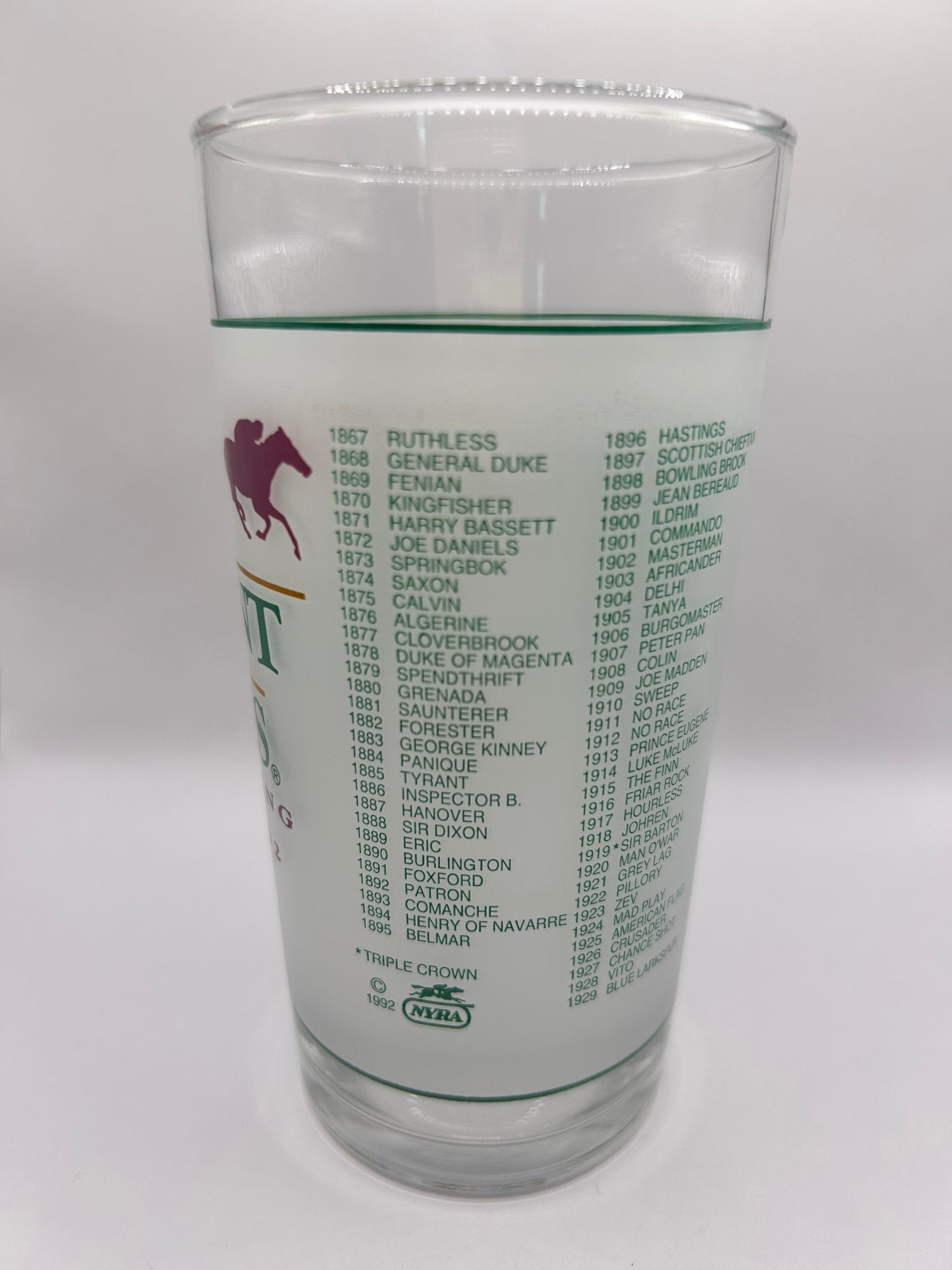 1992 Belmont Stakes Glass