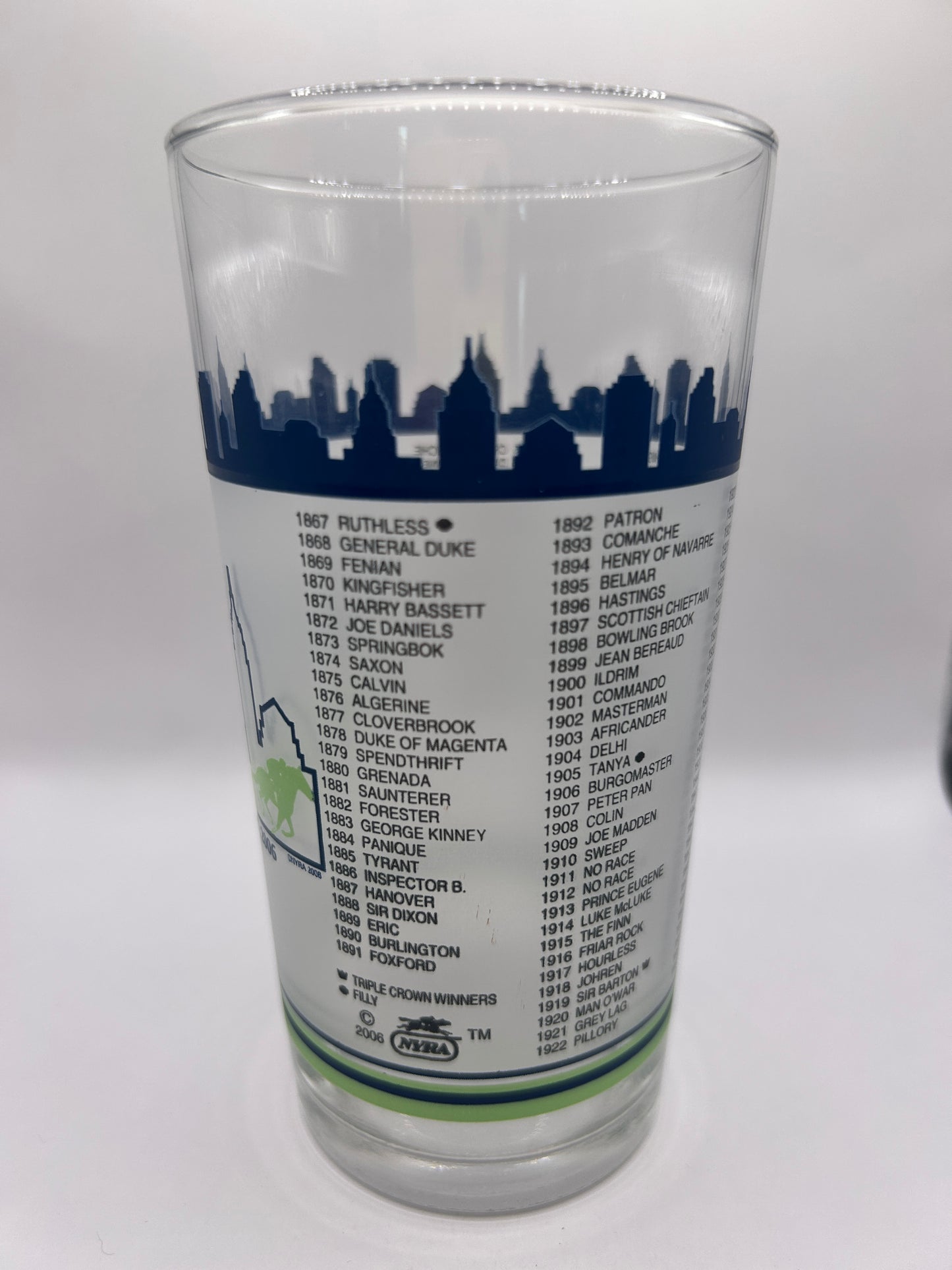 2006 Belmont Stakes Glass