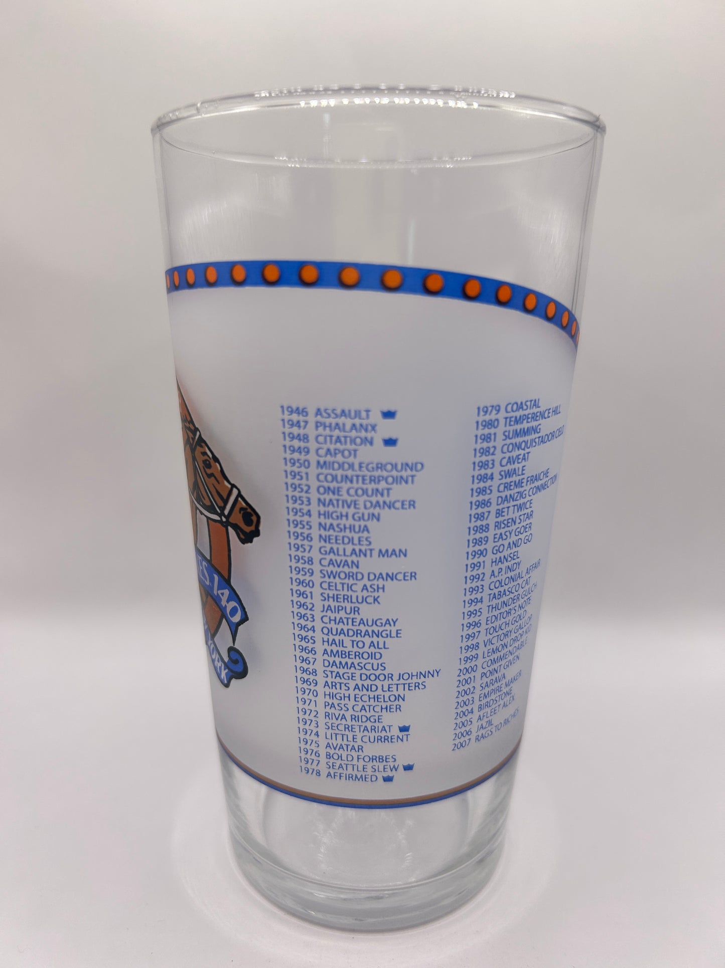 2008 Belmont Stakes Glass