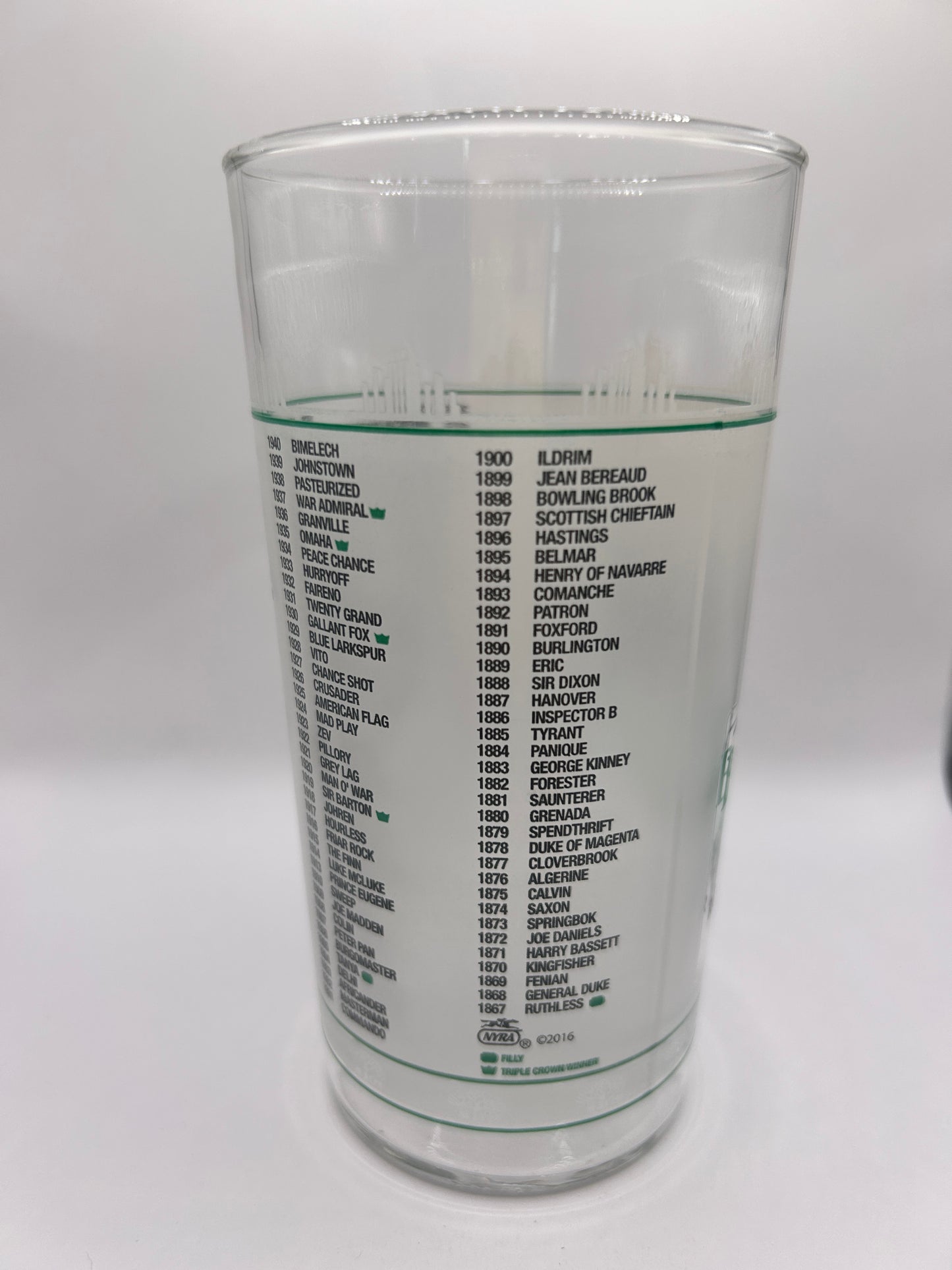 2017 Belmont Stakes Glass