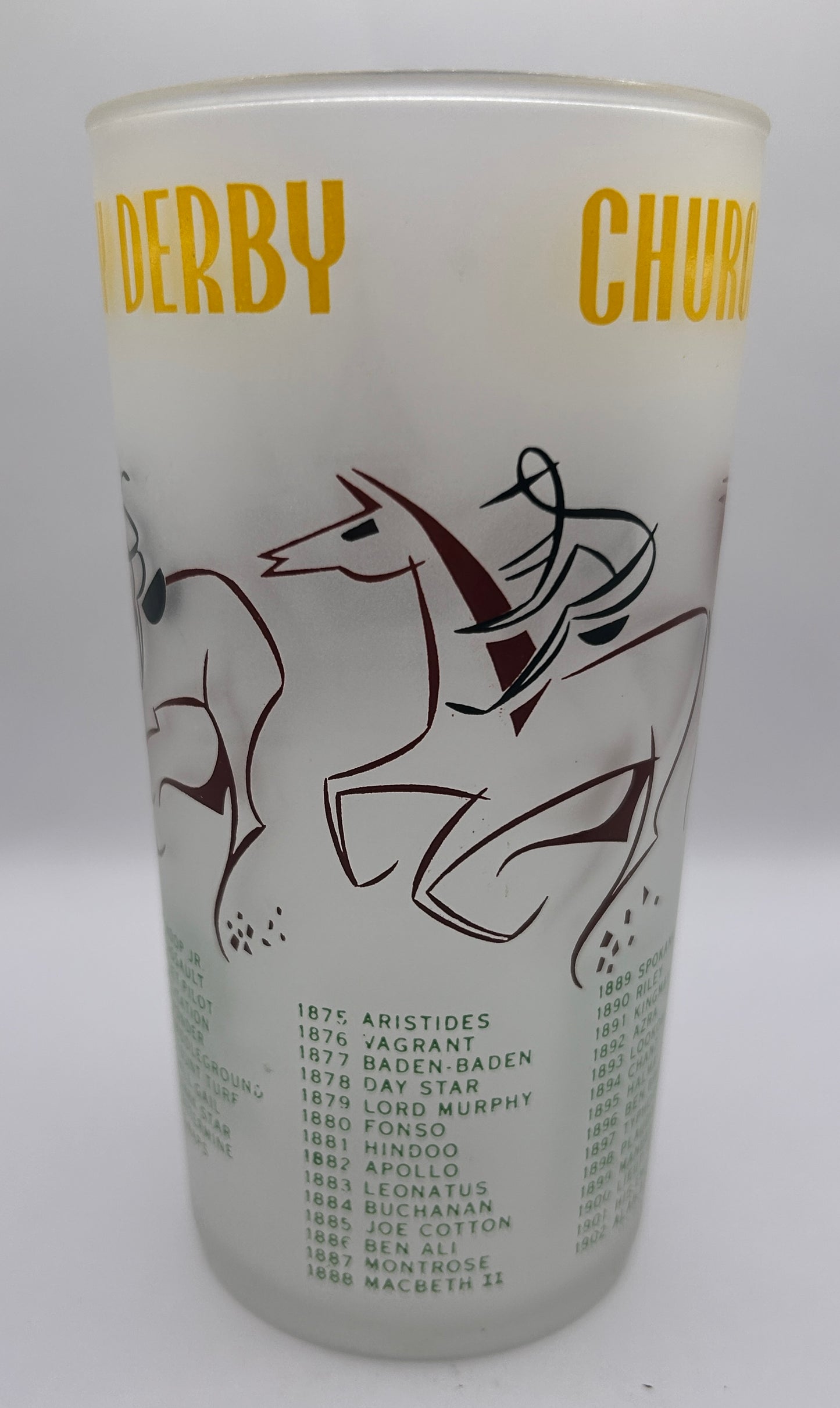 1956 Kentucky Derby Glass: 1 Stars, 2 Tails