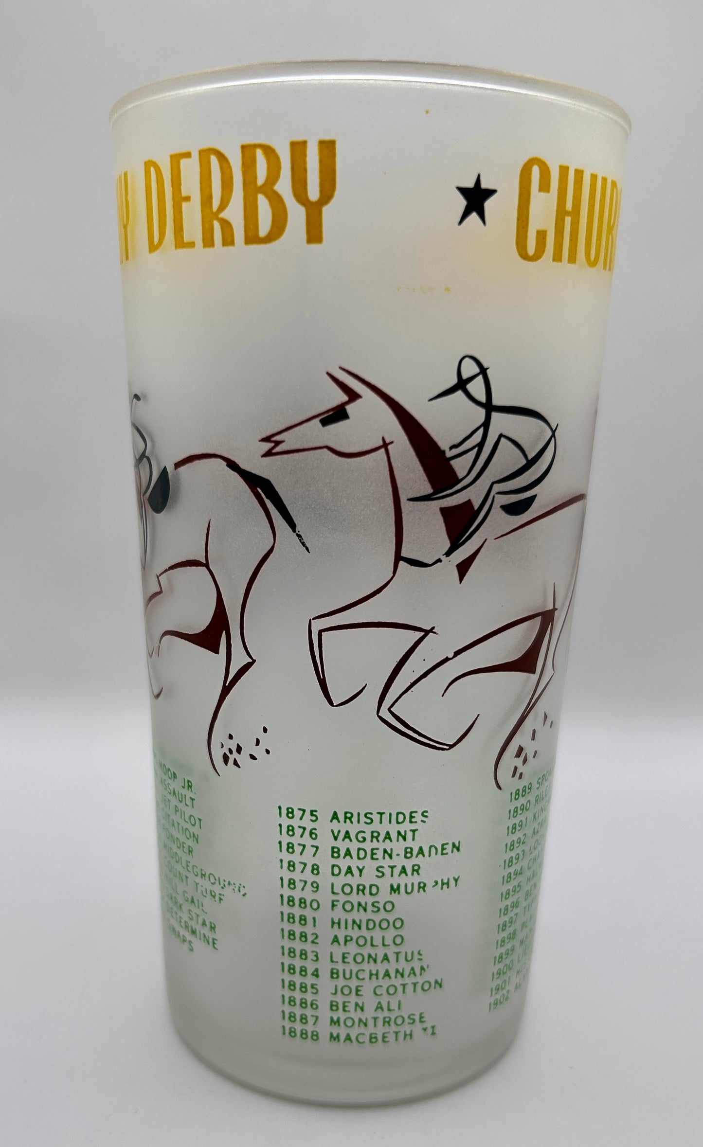 1956 Kentucky Derby Glass: 2 Stars, 3 Tails