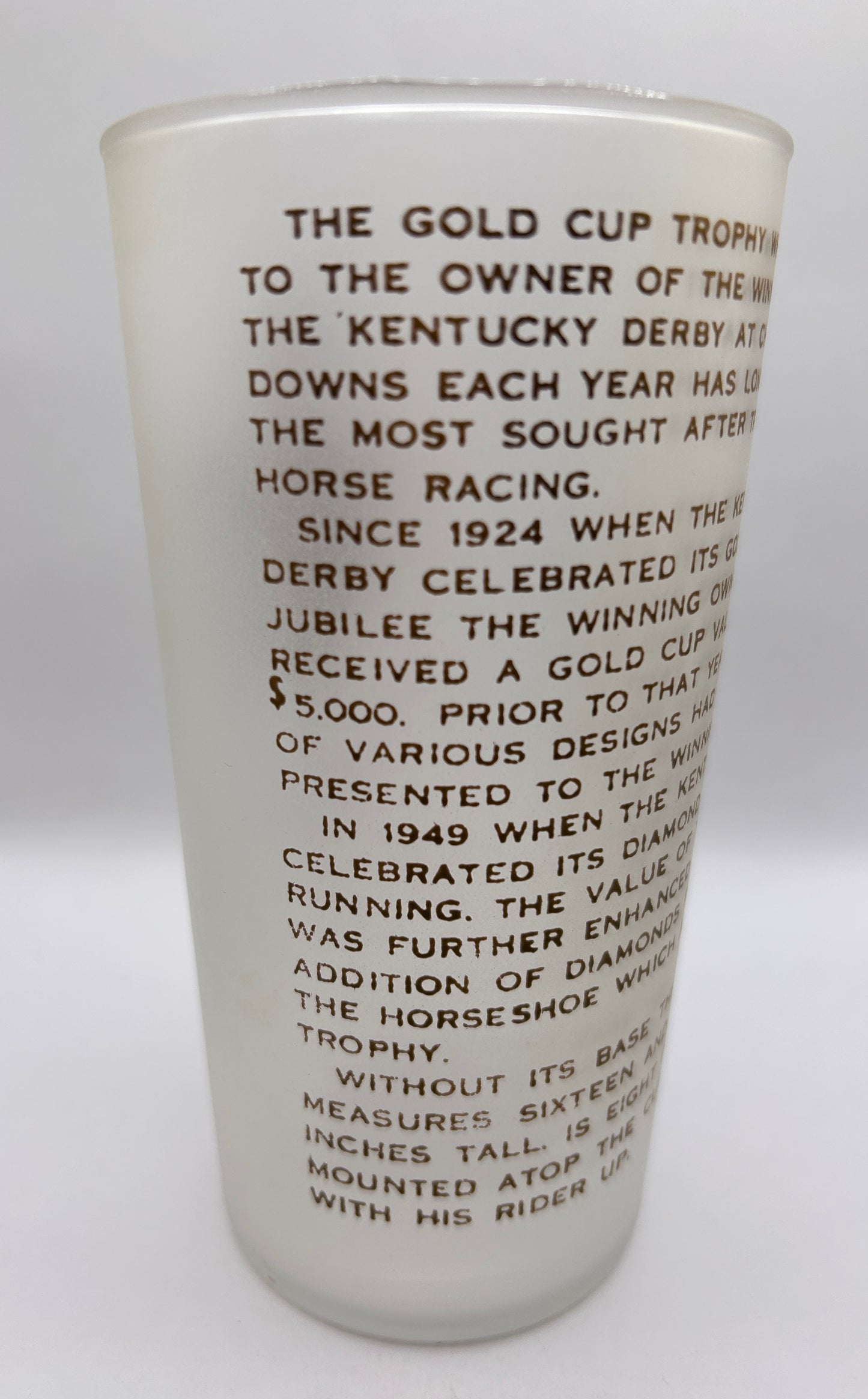 1952 Kentucky Derby Glass