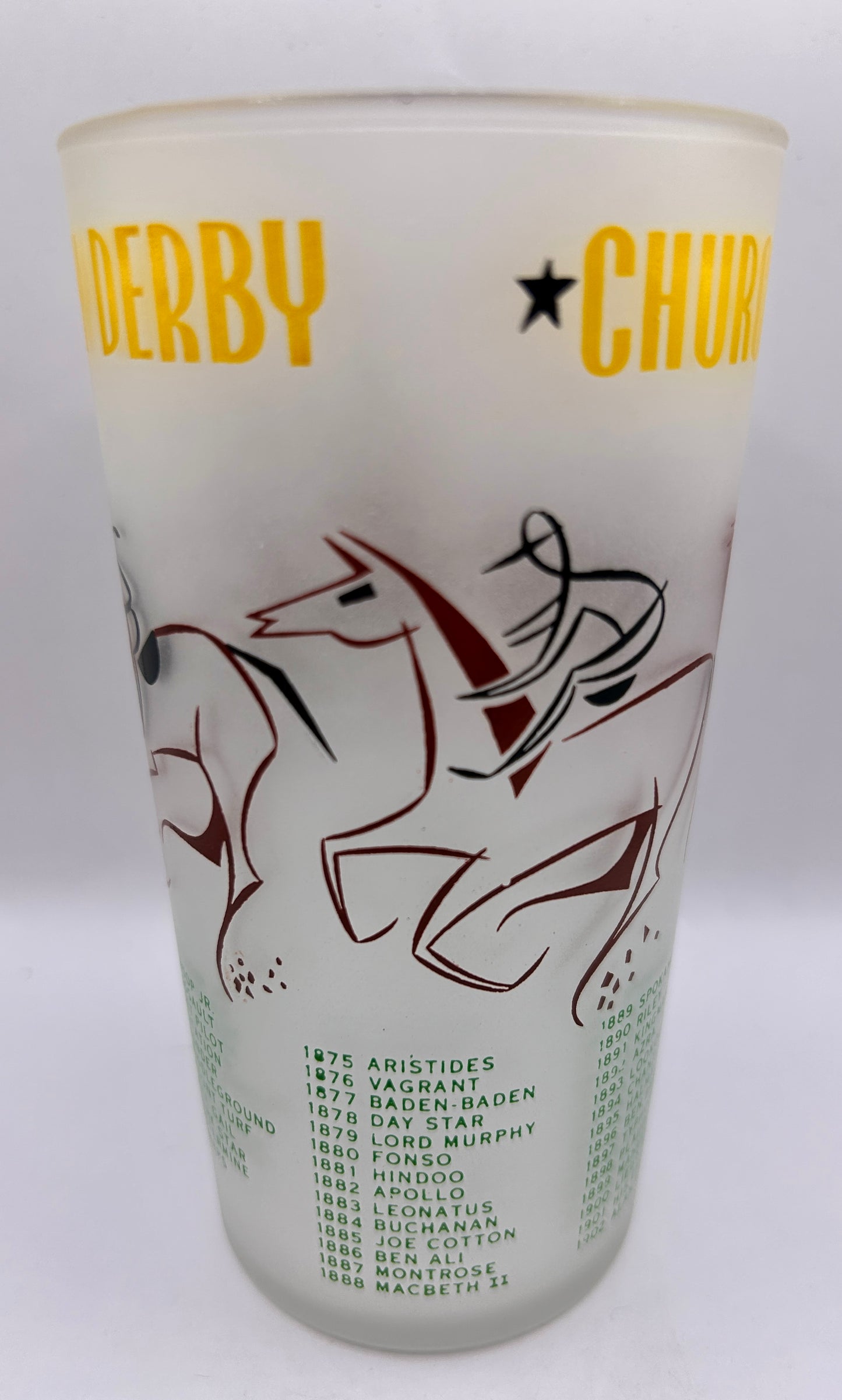 1956 Kentucky Derby Glass: 2 Stars, 3 Tails
