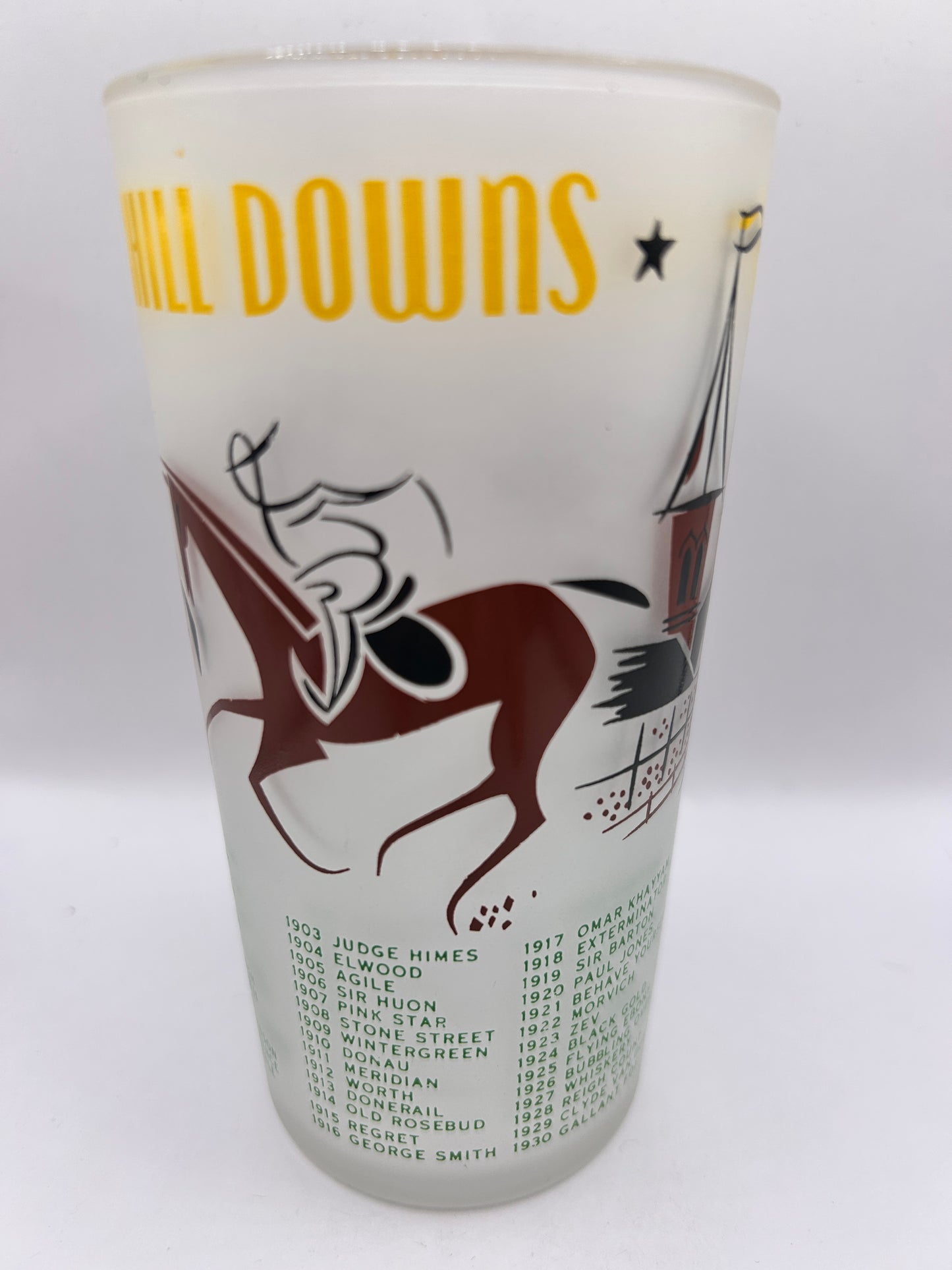 1956 Kentucky Derby Glass: 2 Stars, 3 Tails