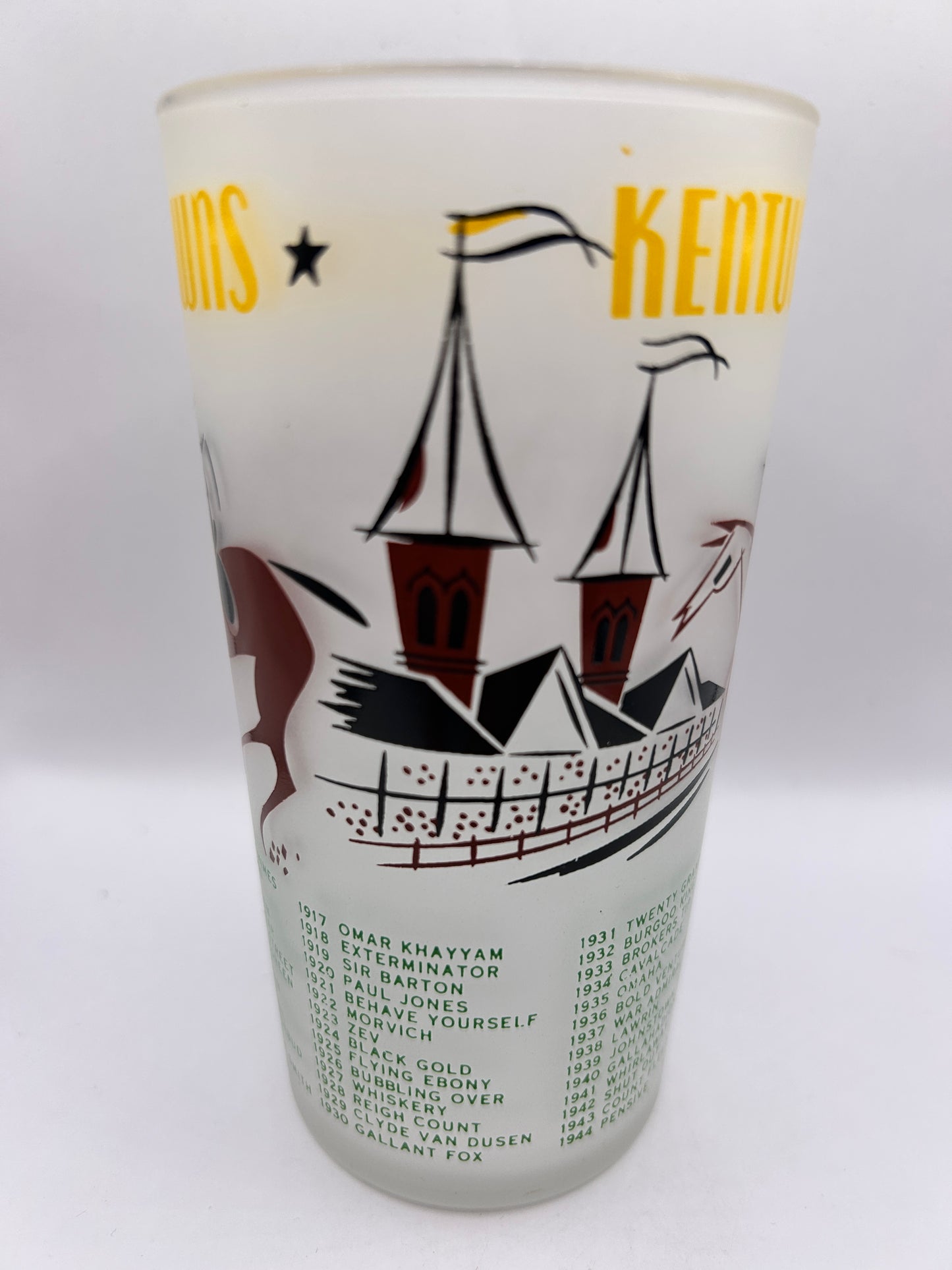 1956 Kentucky Derby Glass: 2 Stars, 3 Tails