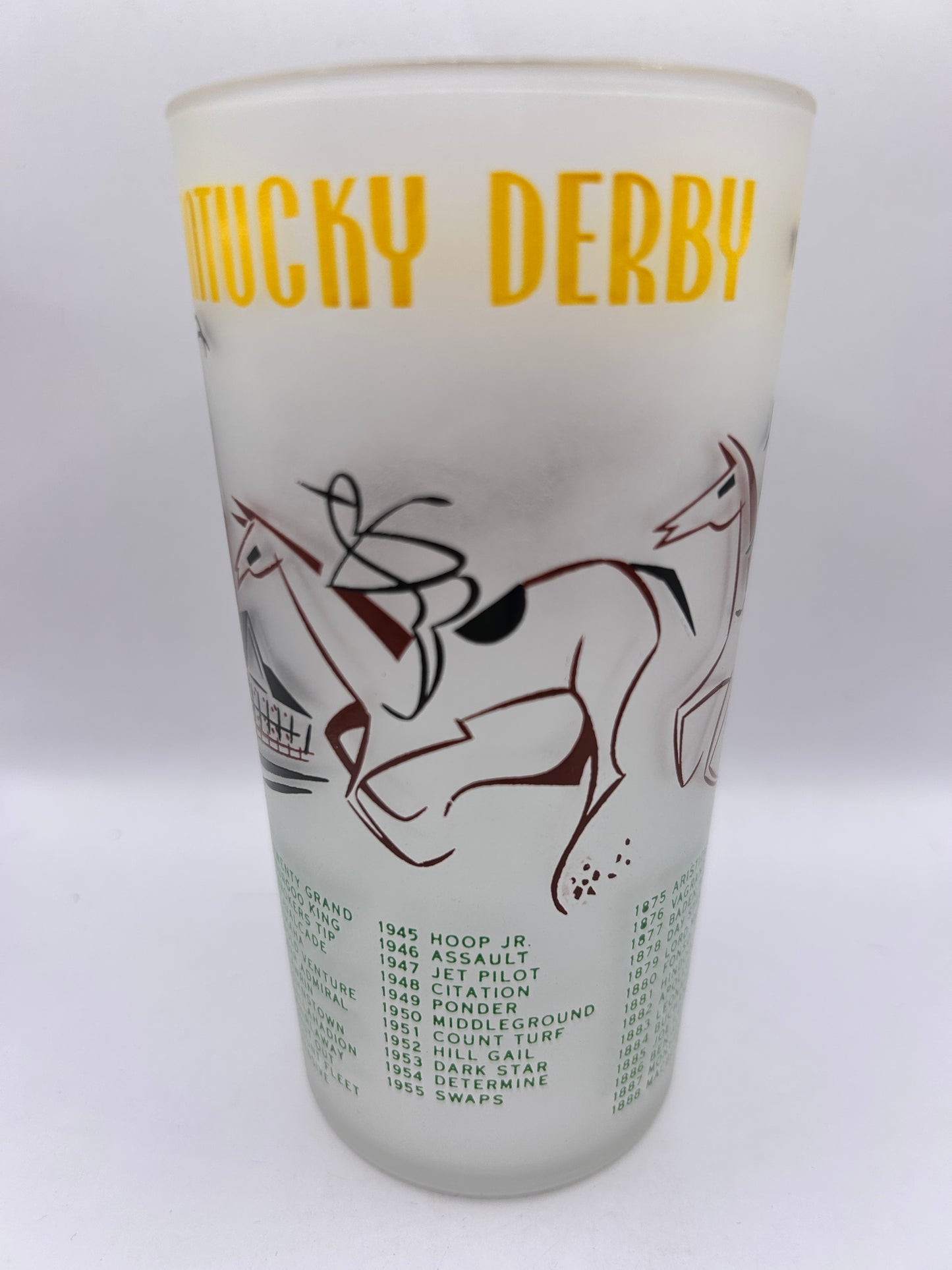 1956 Kentucky Derby Glass: 2 Stars, 3 Tails