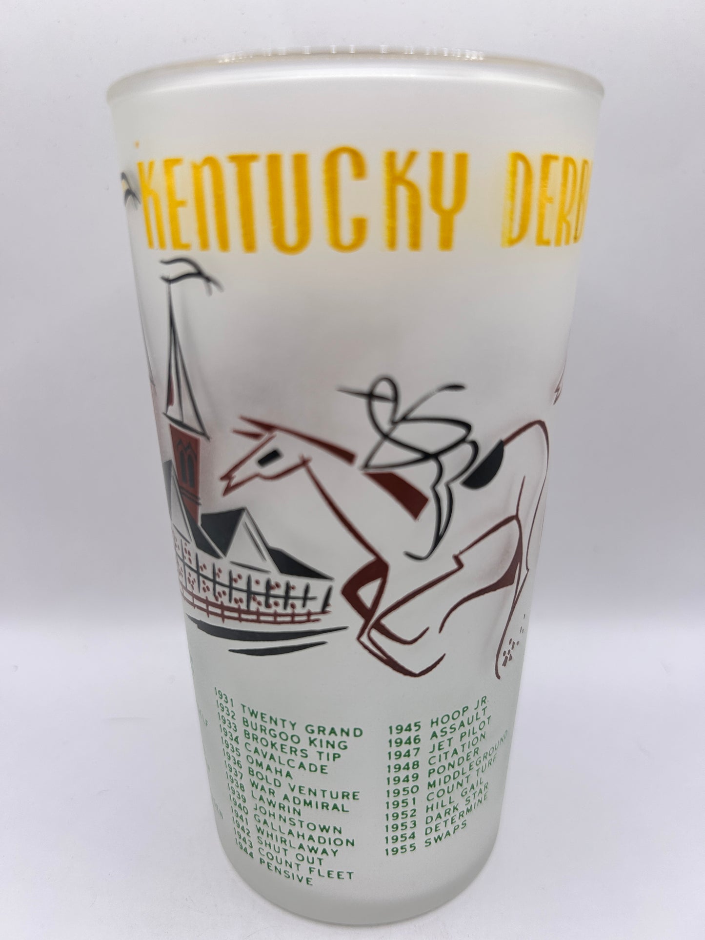 1956 Kentucky Derby Glass: 2 Stars, 2 Tails