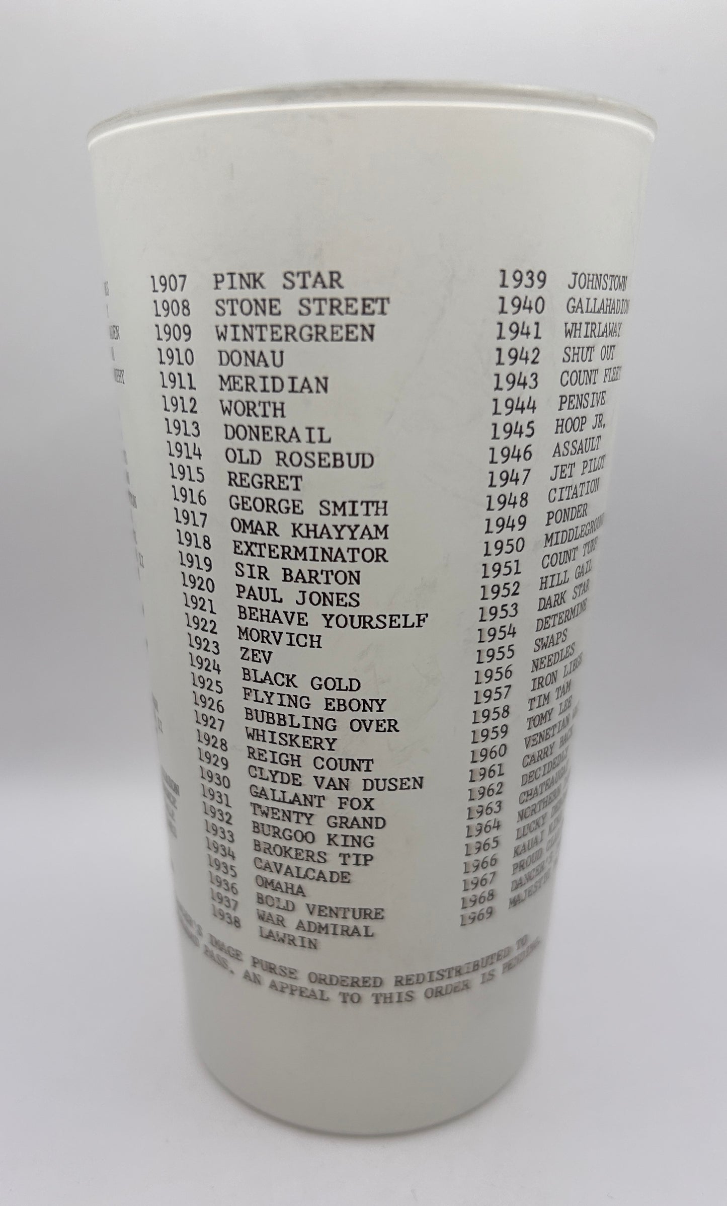 1970 Unofficial Kentucky Derby BAR Glass