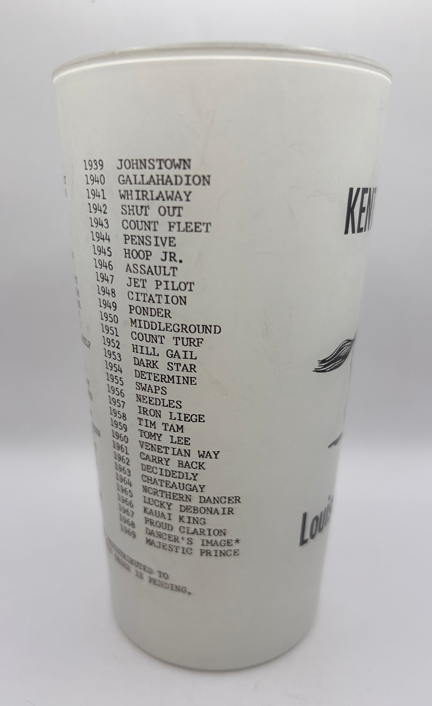 1970 Unofficial Kentucky Derby BAR Glass