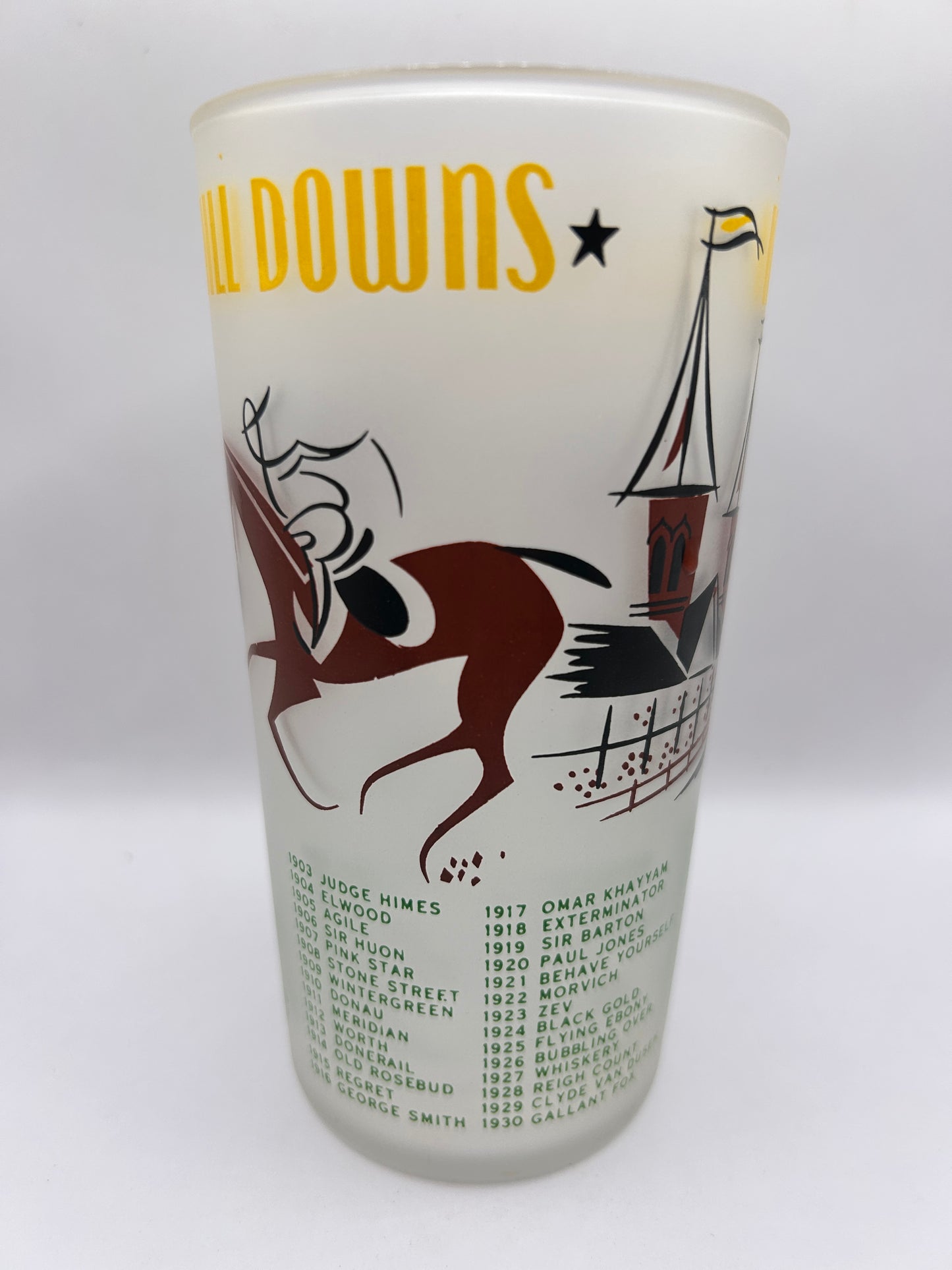 1956 Kentucky Derby Glass: 2 Stars, 3 Tails