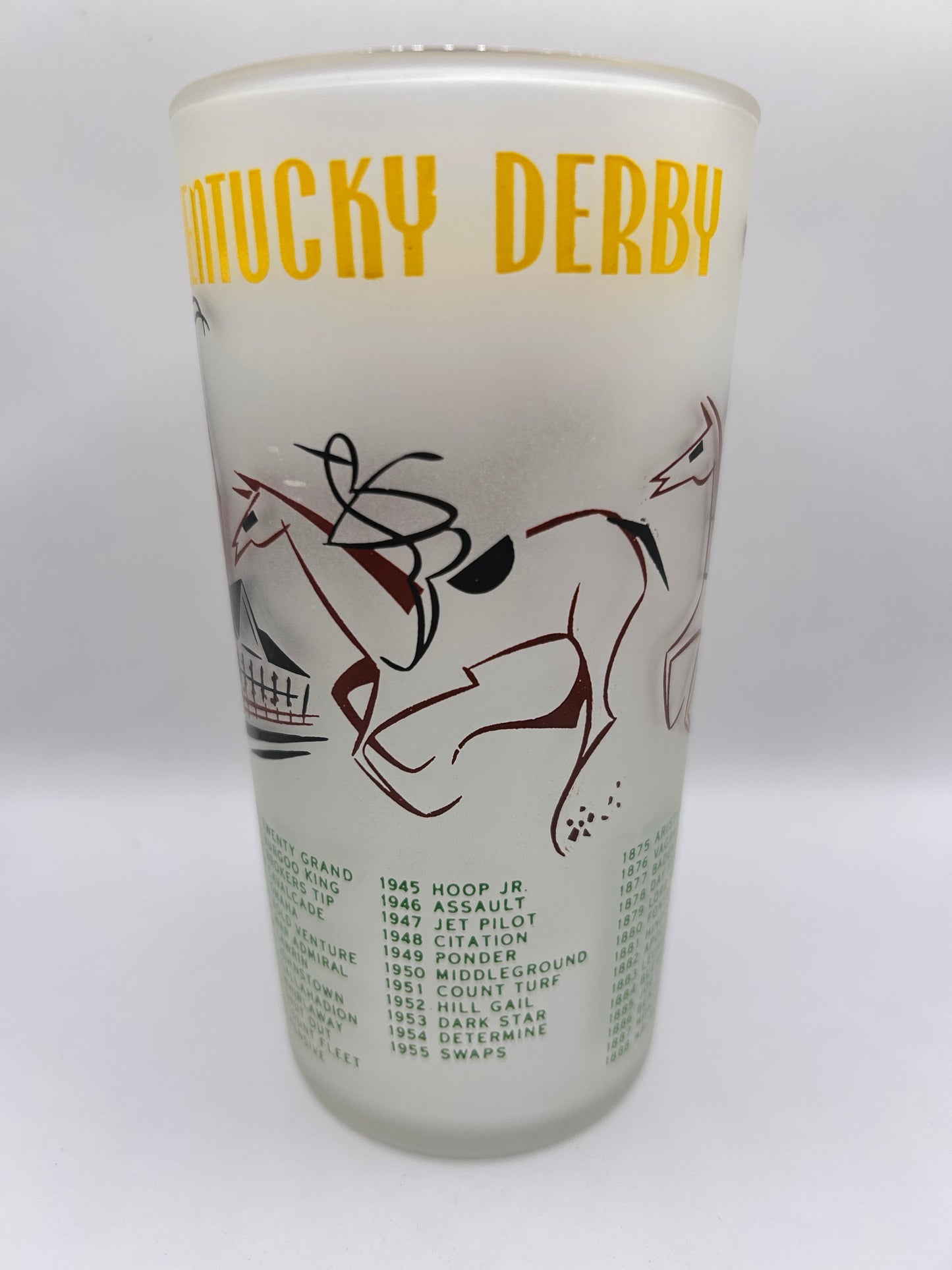 1956 Kentucky Derby Glass: 2 Stars, 3 Tails