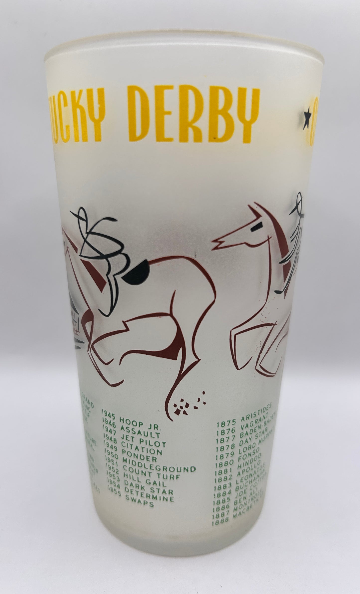 1956 Kentucky Derby Glass: 2 Stars, 2 Tails