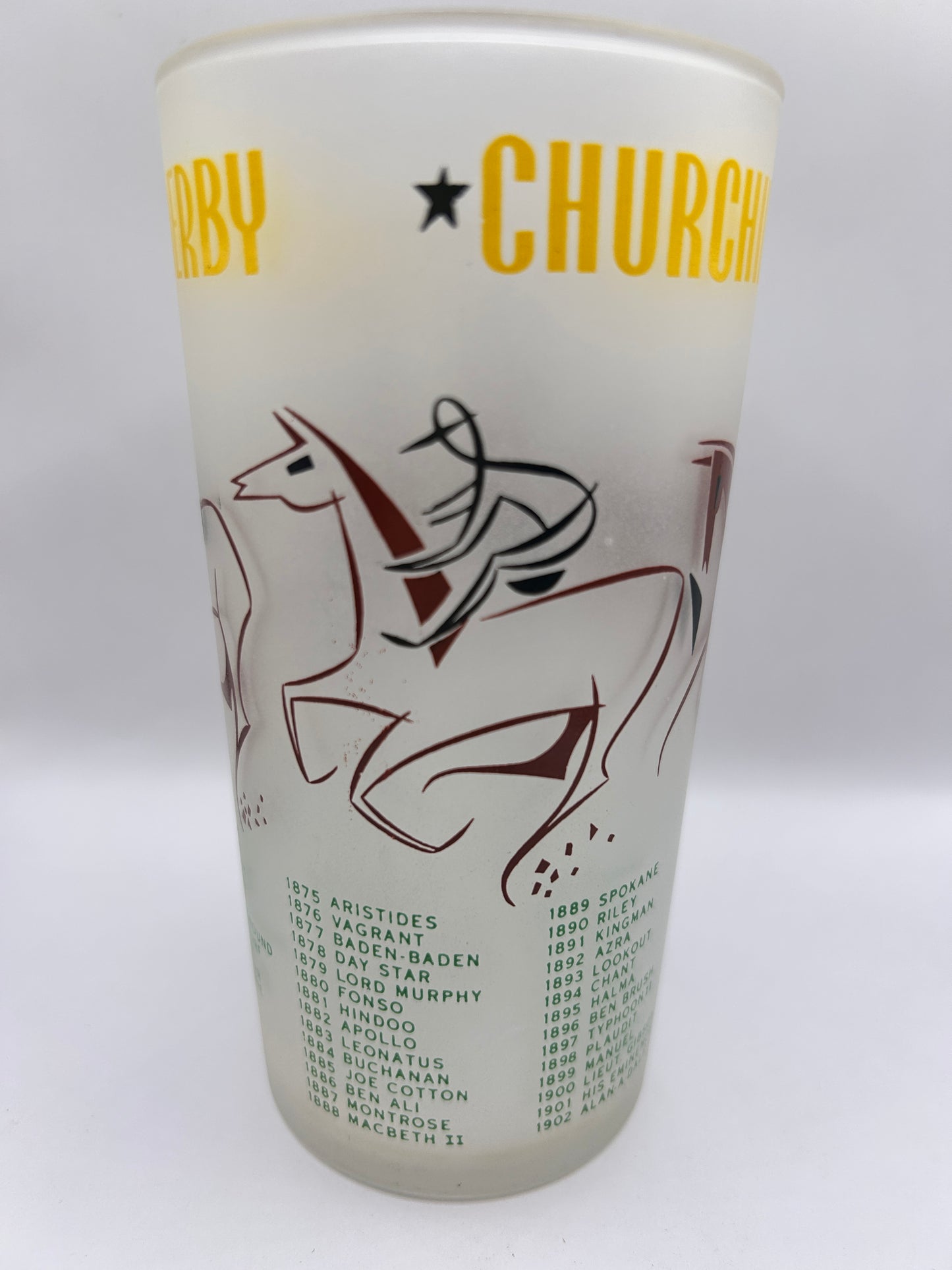 1956 Kentucky Derby Glass: 2 Stars, 2 Tails