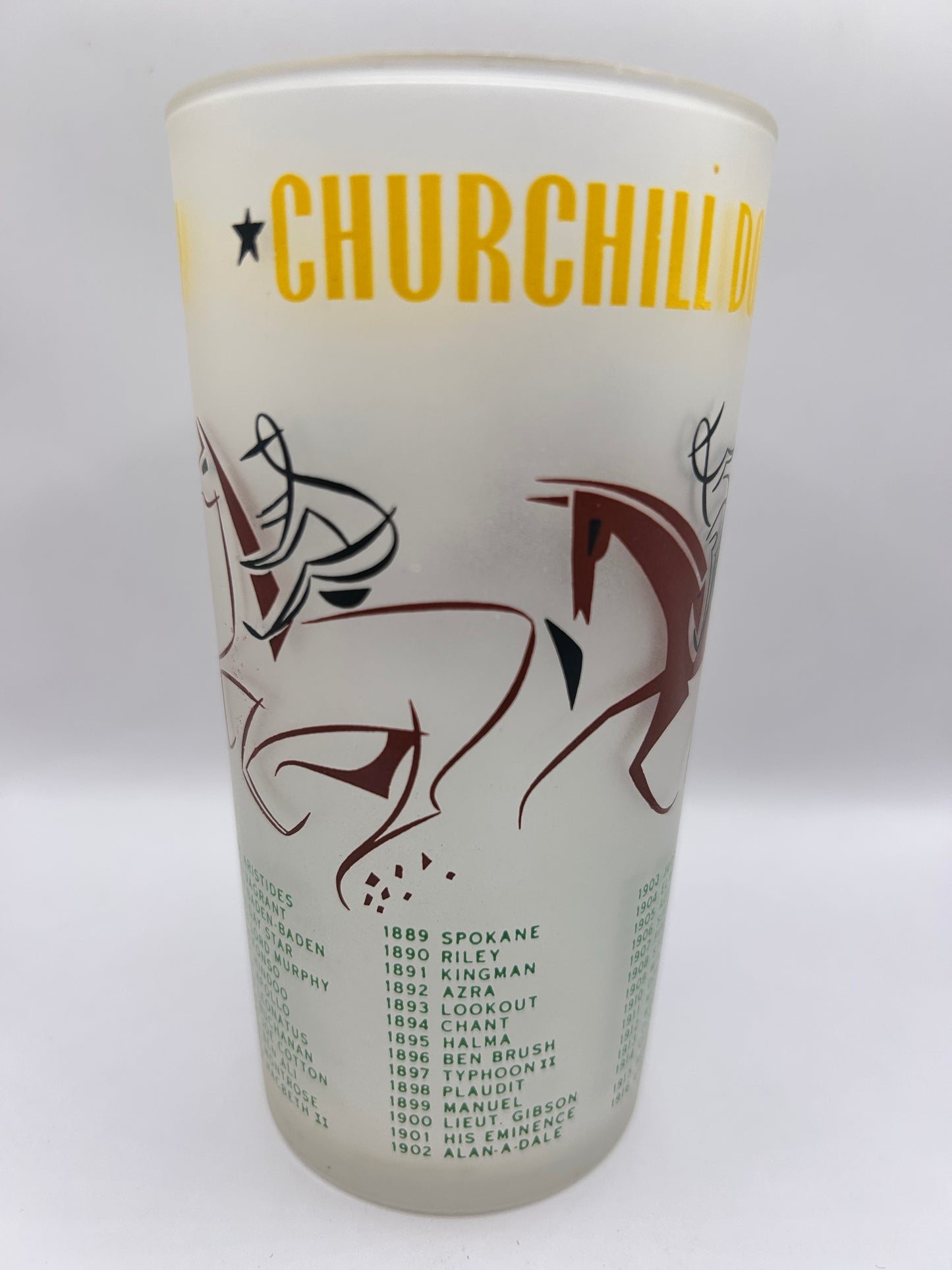 1956 Kentucky Derby Glass: 2 Stars, 2 Tails
