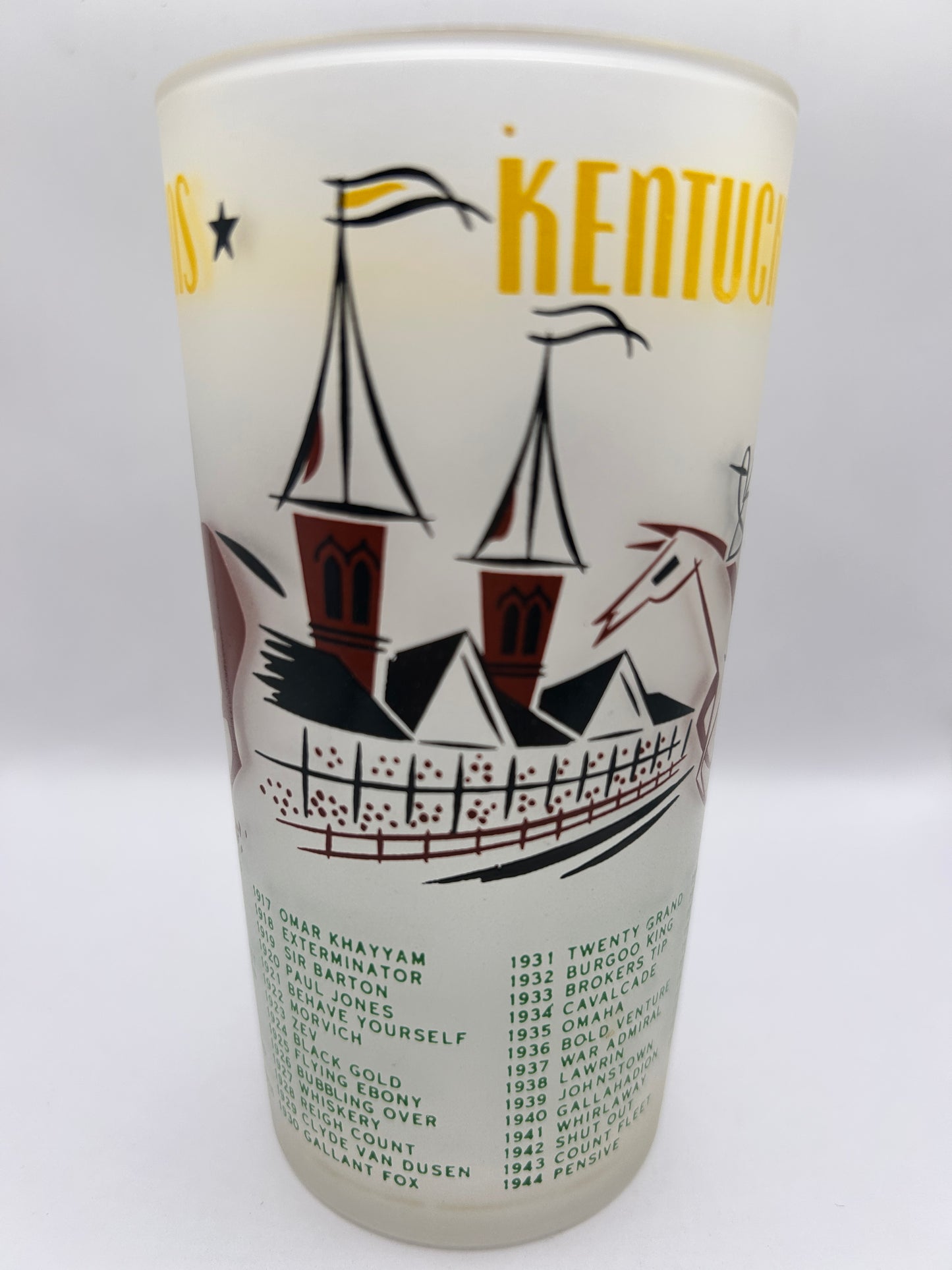 1956 Kentucky Derby Glass: 2 Stars, 2 Tails