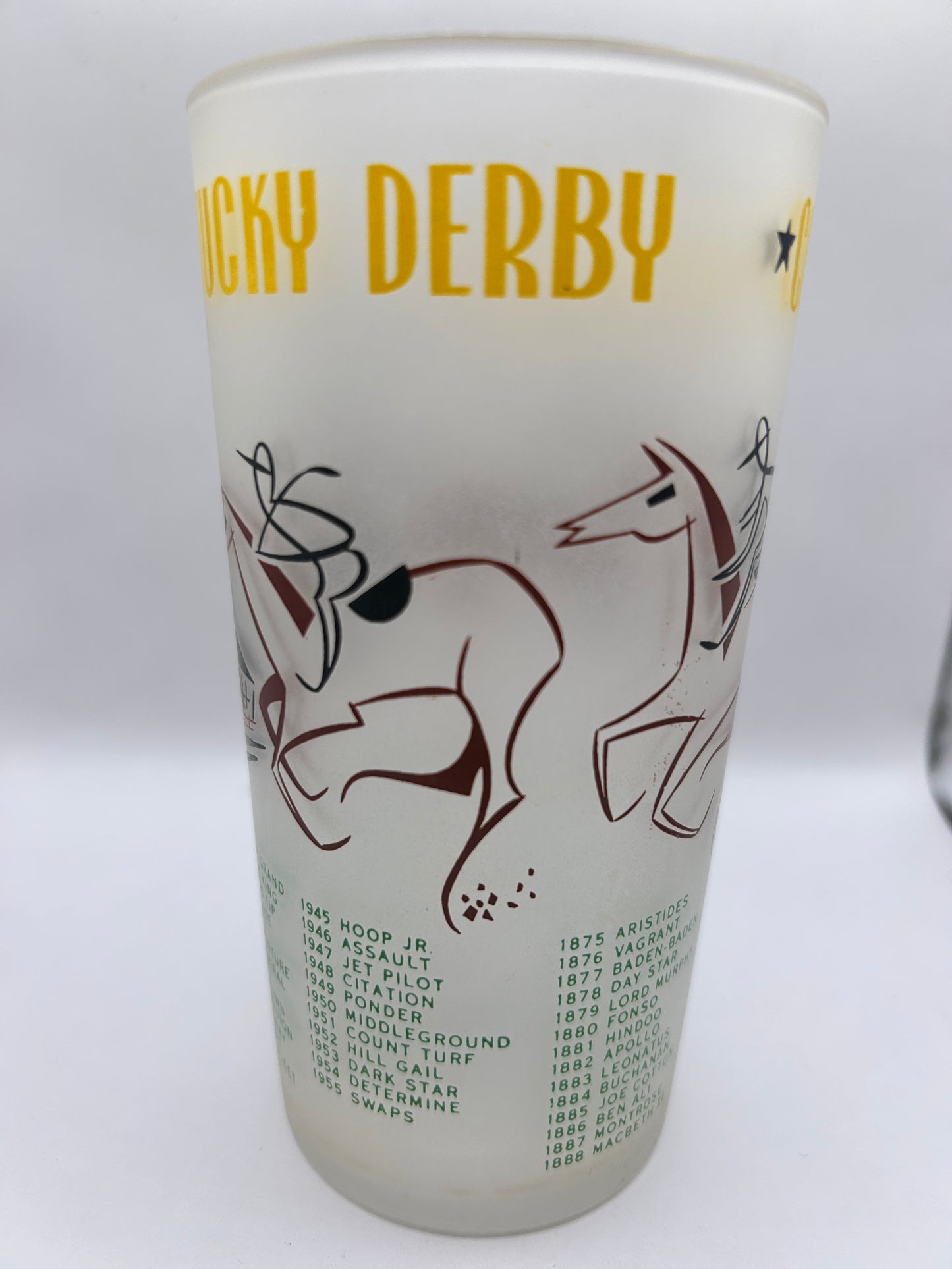 1956 Kentucky Derby Glass: 2 Stars, 2 Tails