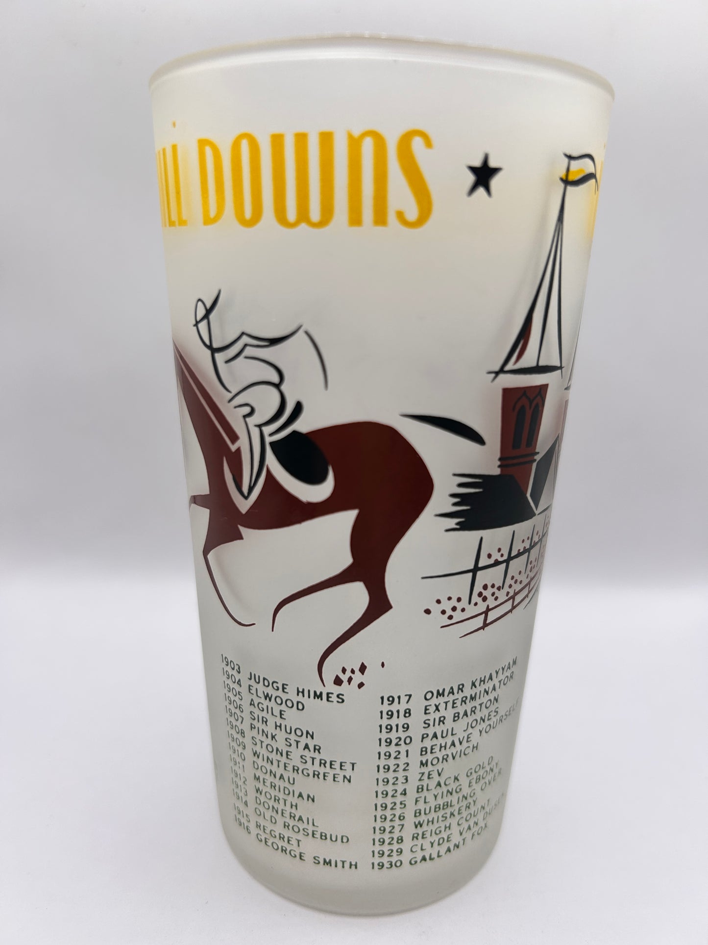 1956 Kentucky Derby Glass: 1 Star, 3 Tails