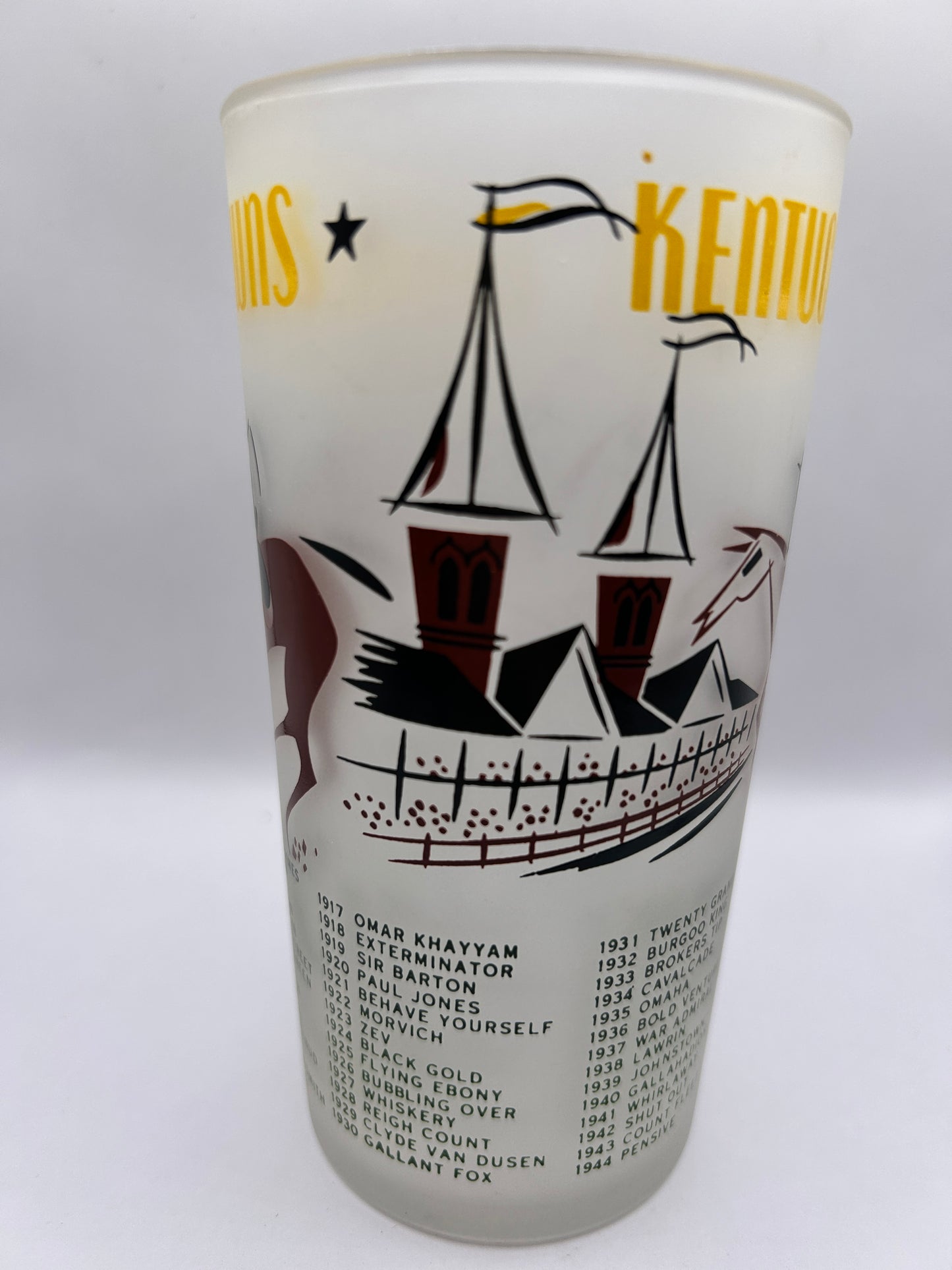 1956 Kentucky Derby Glass: 1 Star, 3 Tails