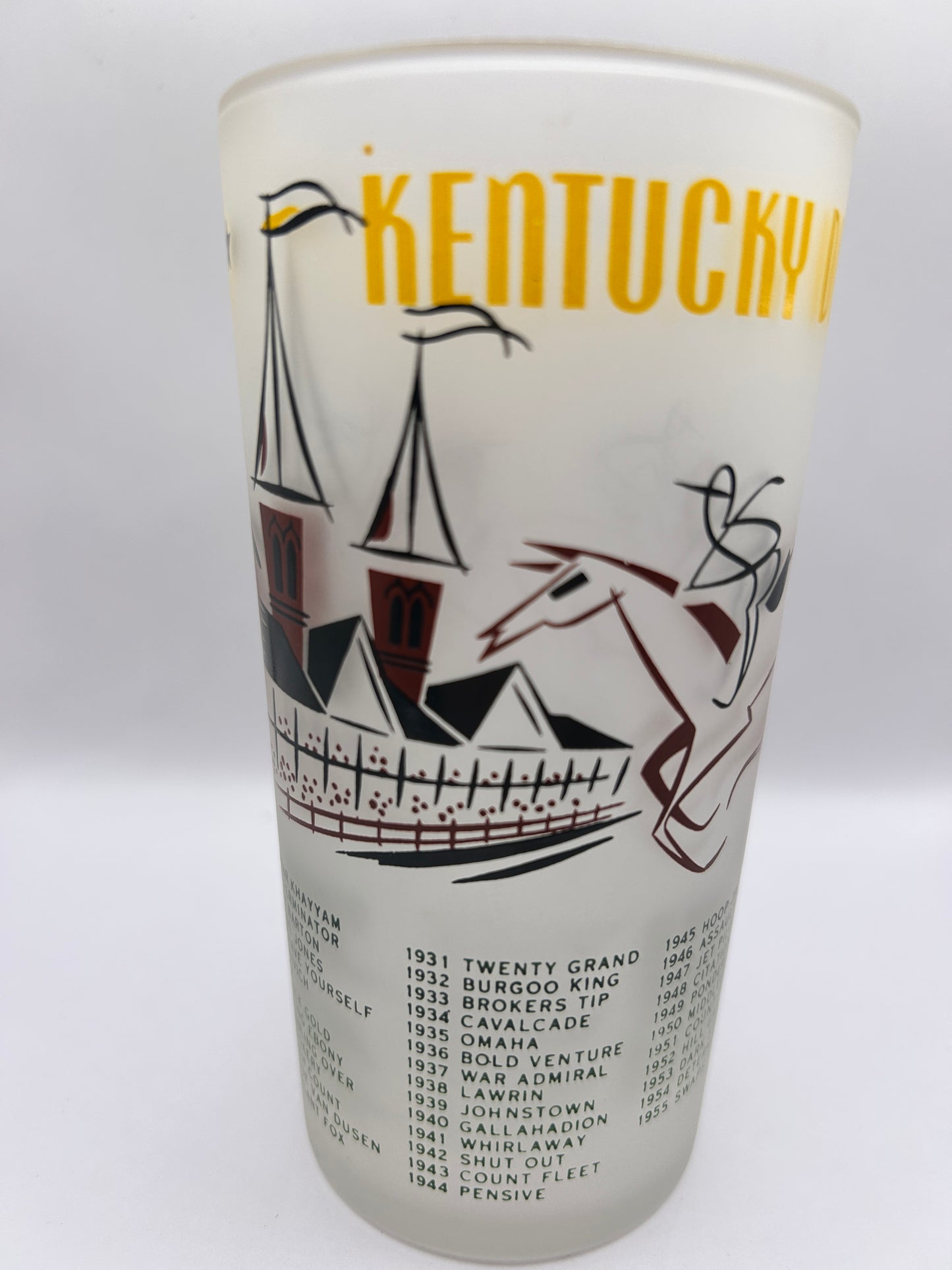 1956 Kentucky Derby Glass: 1 Star, 3 Tails