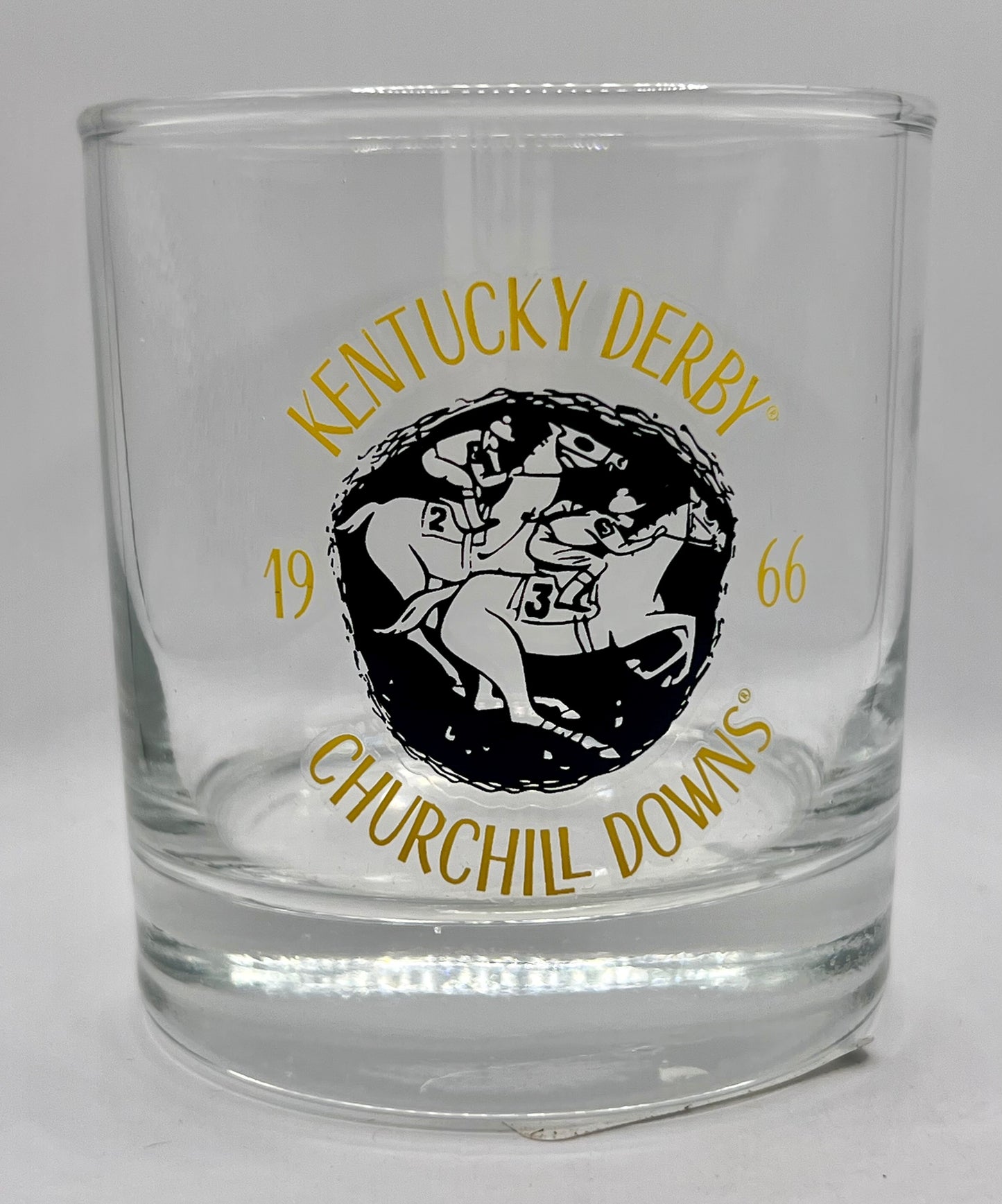 Throwback 1966 Kentucky Derby Logo Lowball Glass
