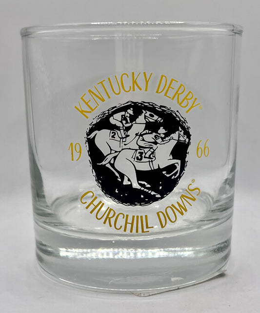 Throwback 1966 Kentucky Derby Logo Lowball Glass