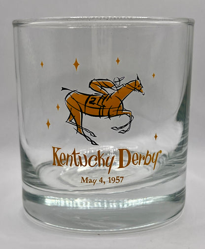Throwback 1957 Kentucky Derby Logo Lowball Glass