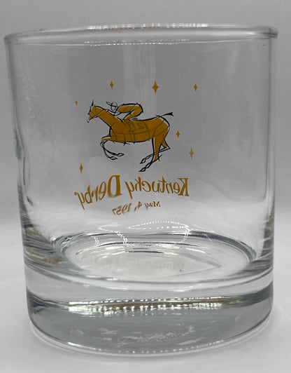 Throwback 1957 Kentucky Derby Logo Lowball Glass