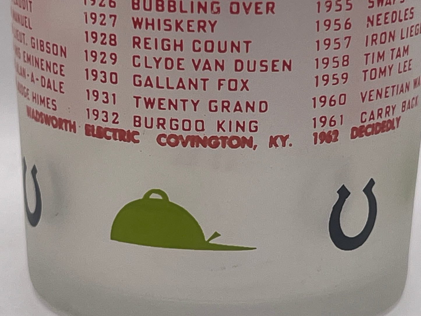 1962 Kentucky Derby Glass - Wadsworth Electric