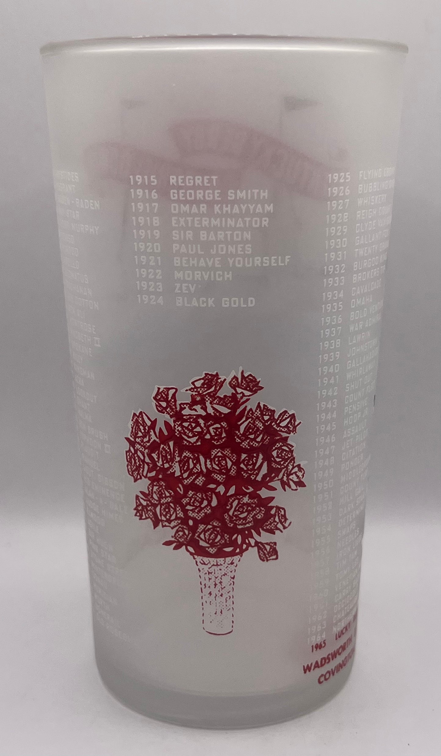 1965 Kentucky Derby Glass - Wadsworth Electric