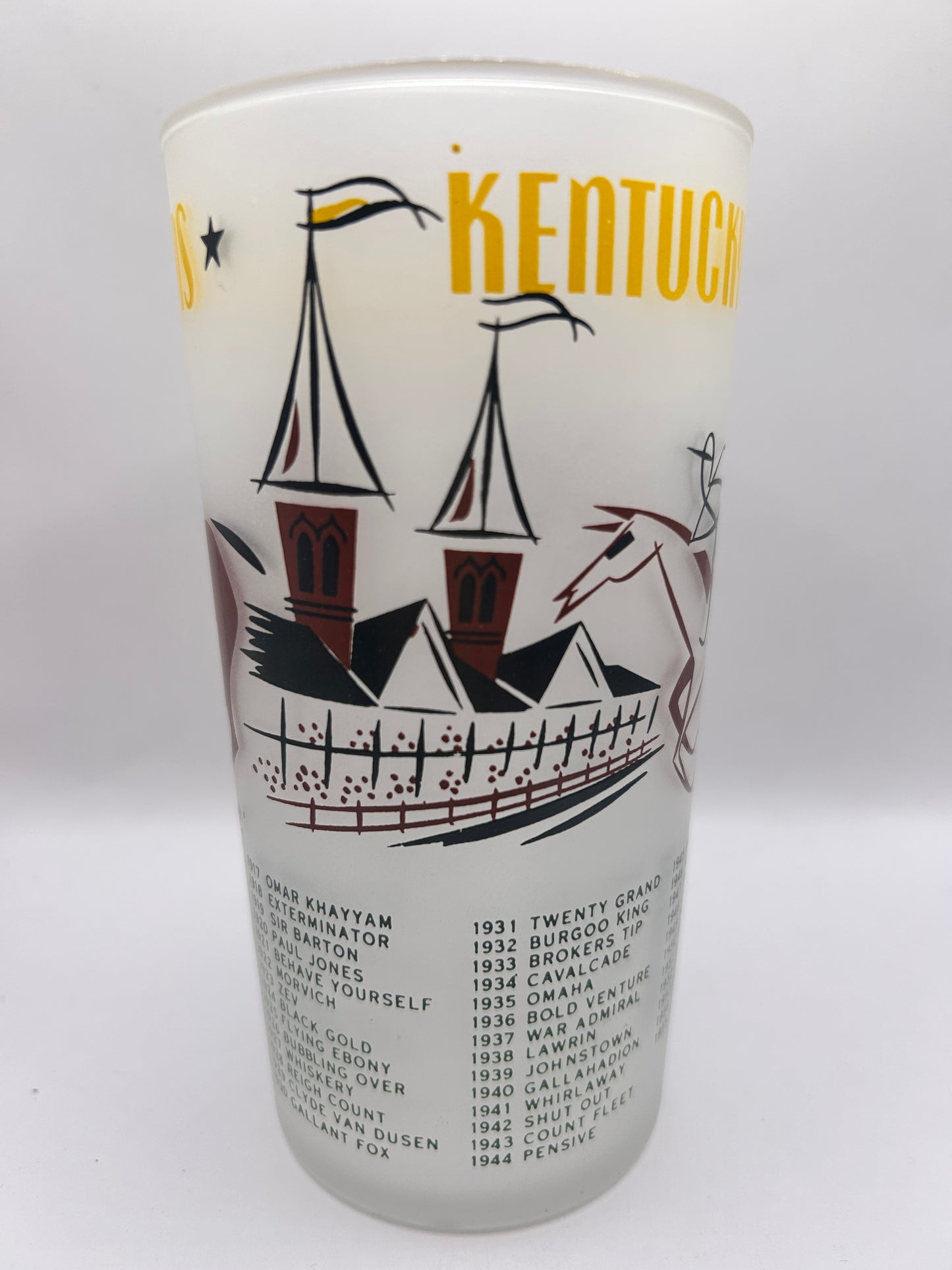 1956 Kentucky Derby Glass: 1 Star, 3 Tails