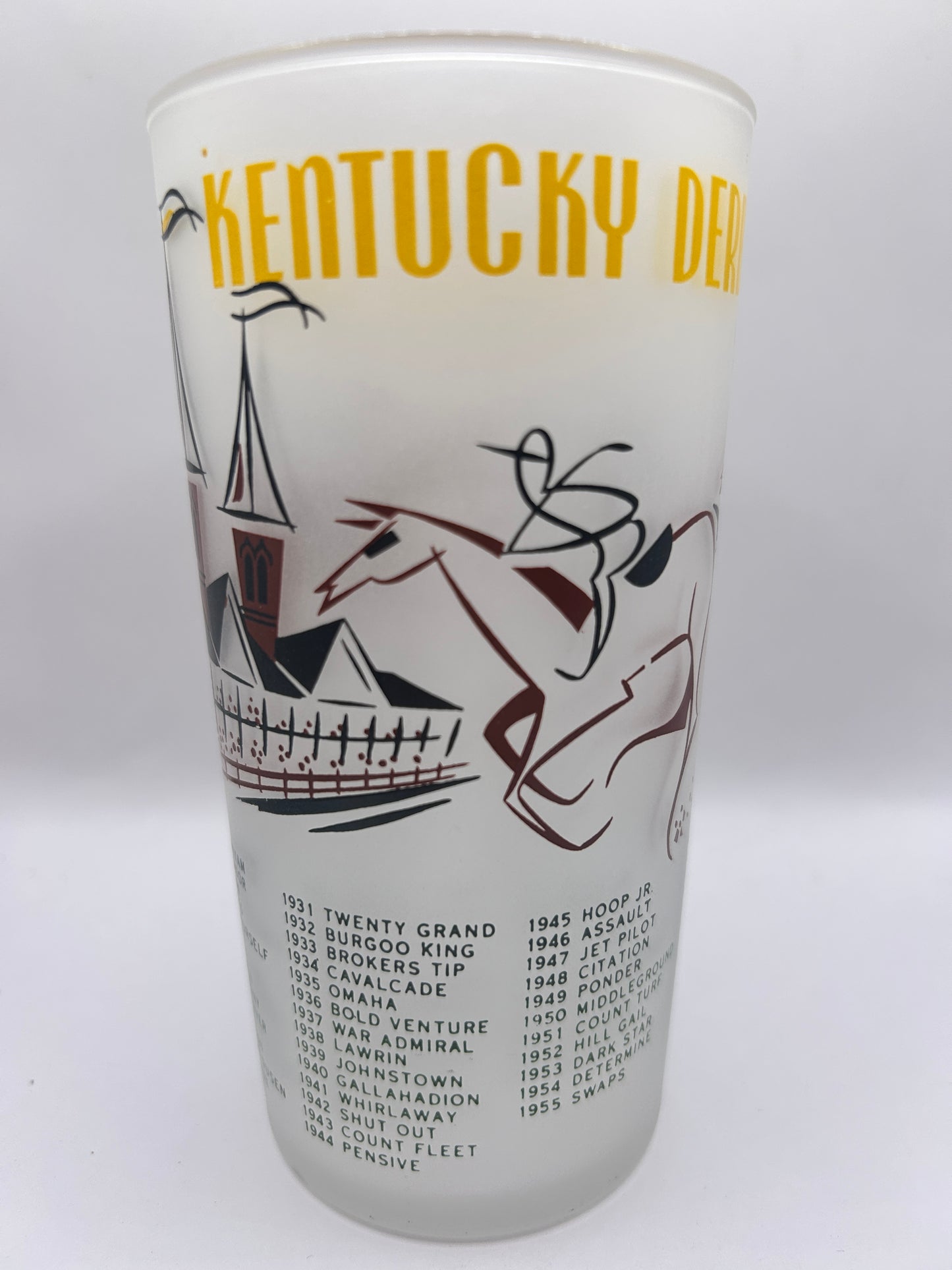 1956 Kentucky Derby Glass: 1 Star, 3 Tails