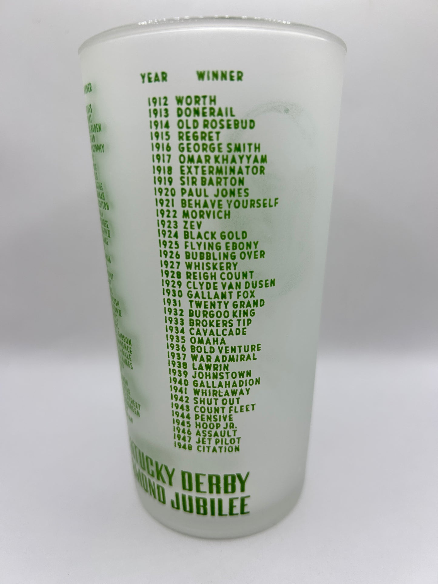 1949 Kentucky Derby Glass