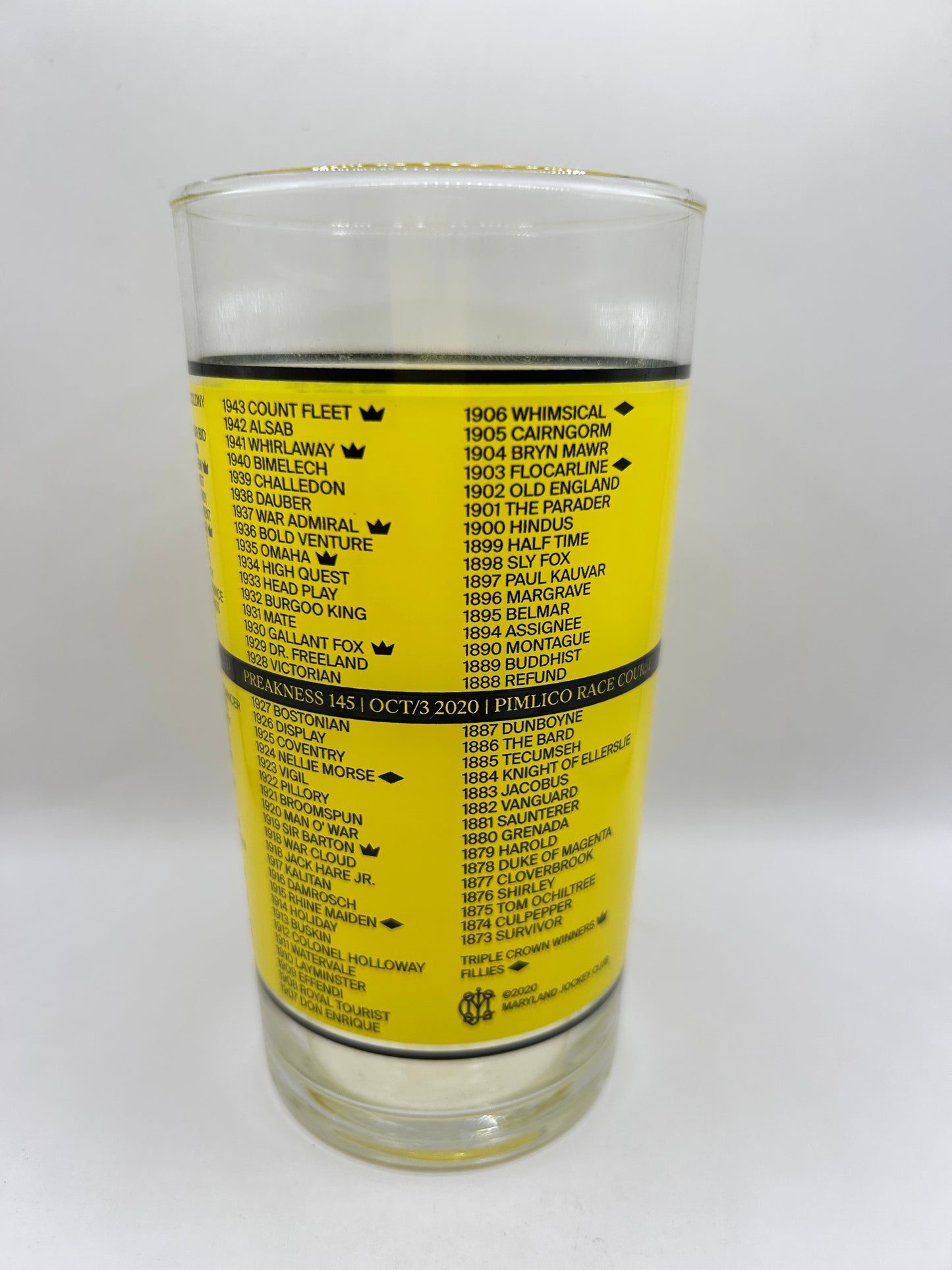 2020 Preakness Stakes Glass