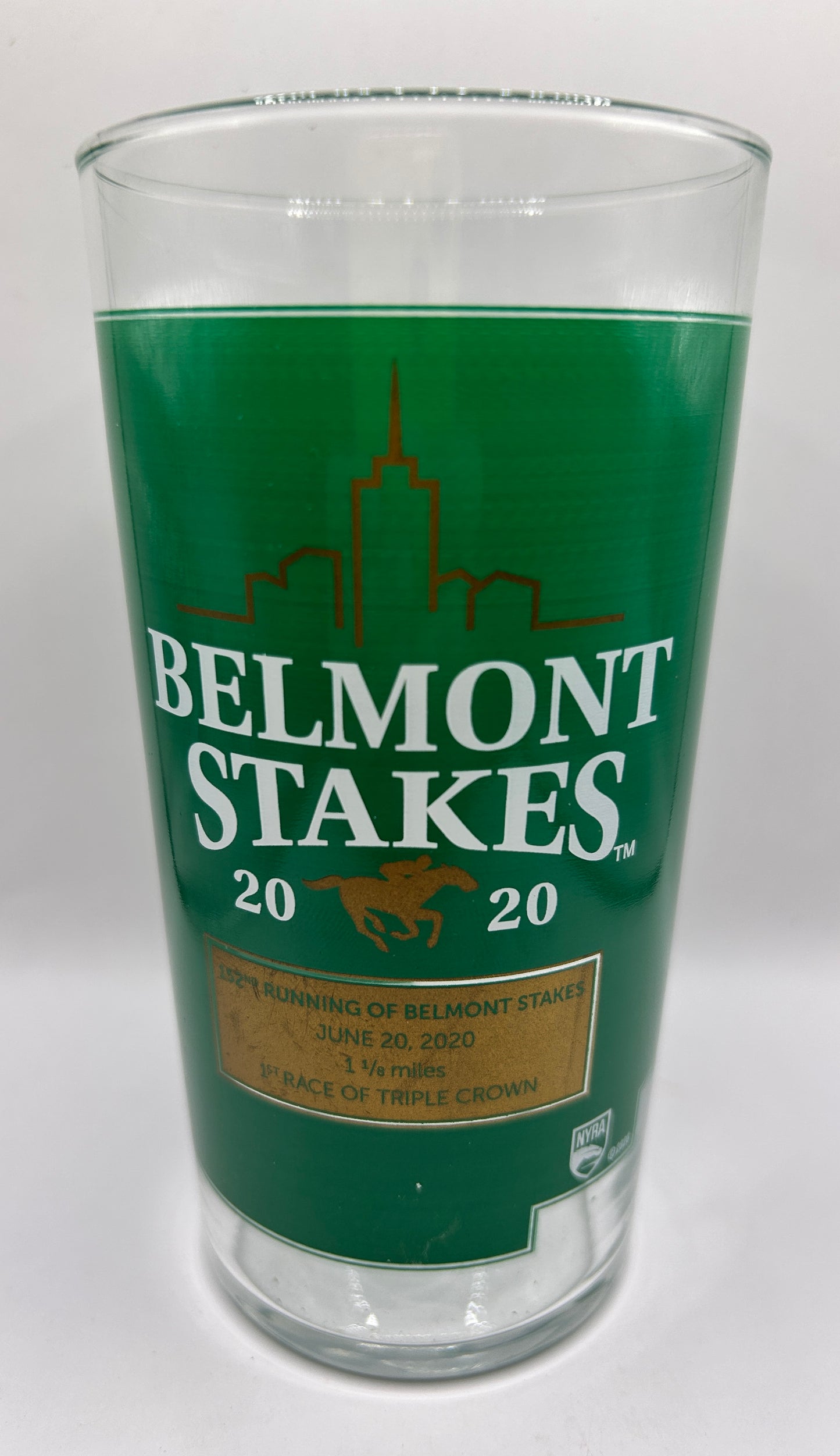 2020 Belmont Stakes Glass