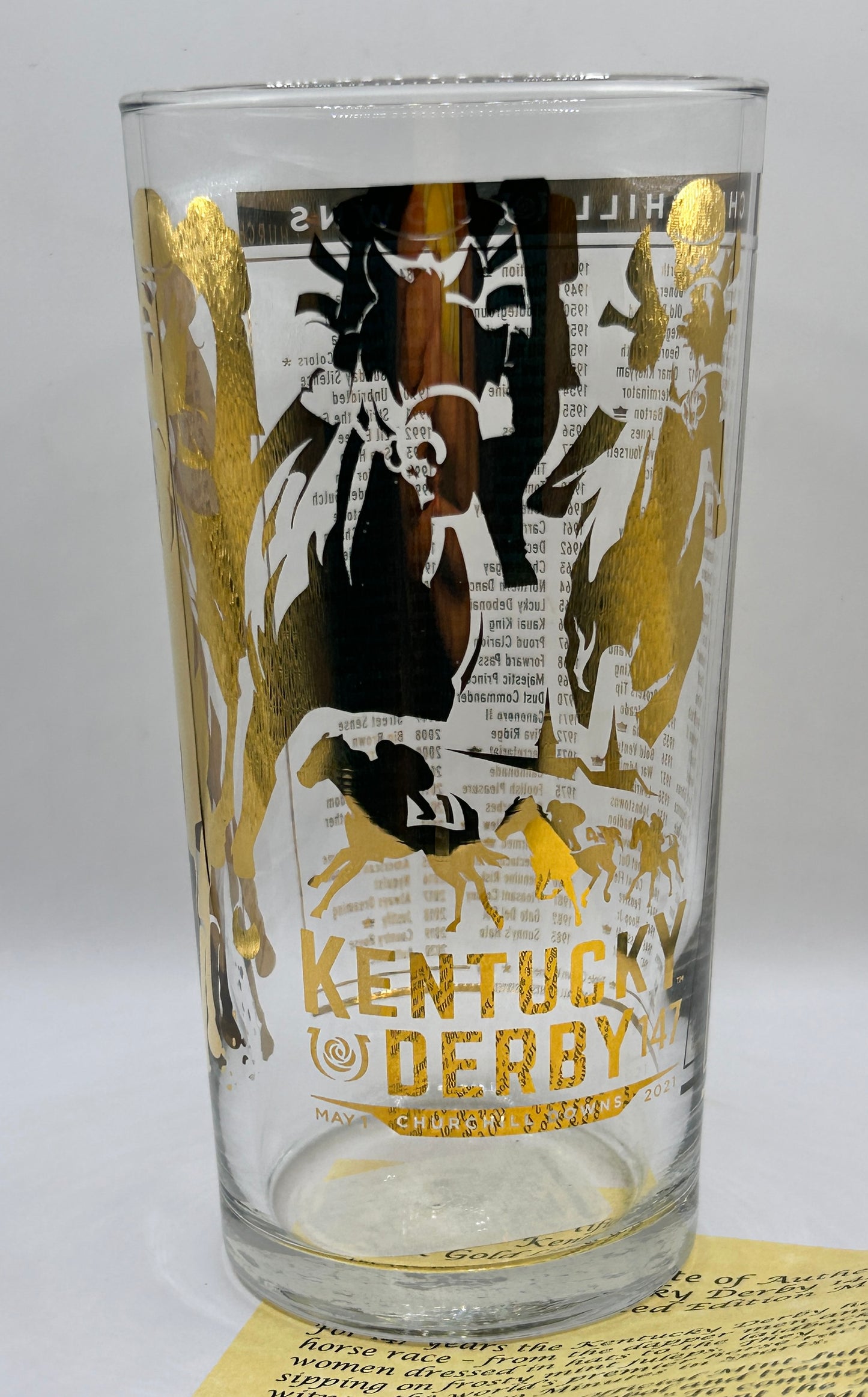 2021 Kentucky Derby Gold Glass