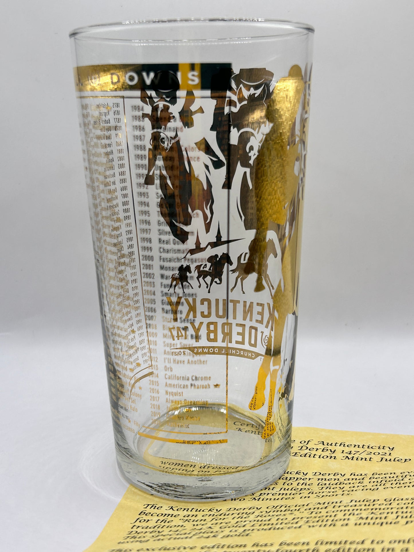 2021 Kentucky Derby Gold Glass