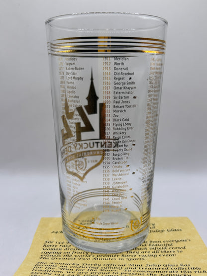 2018 Kentucky Derby Gold Glass
