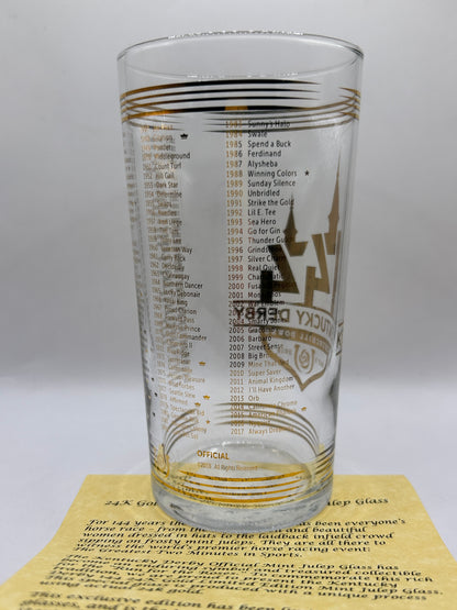 2018 Kentucky Derby Gold Glass