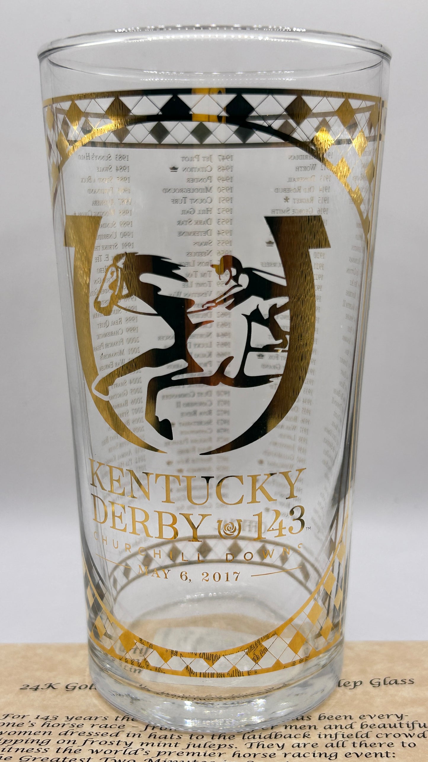 2017 Kentucky Derby Gold Glass