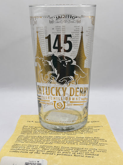 2019 Kentucky Derby Gold Glass